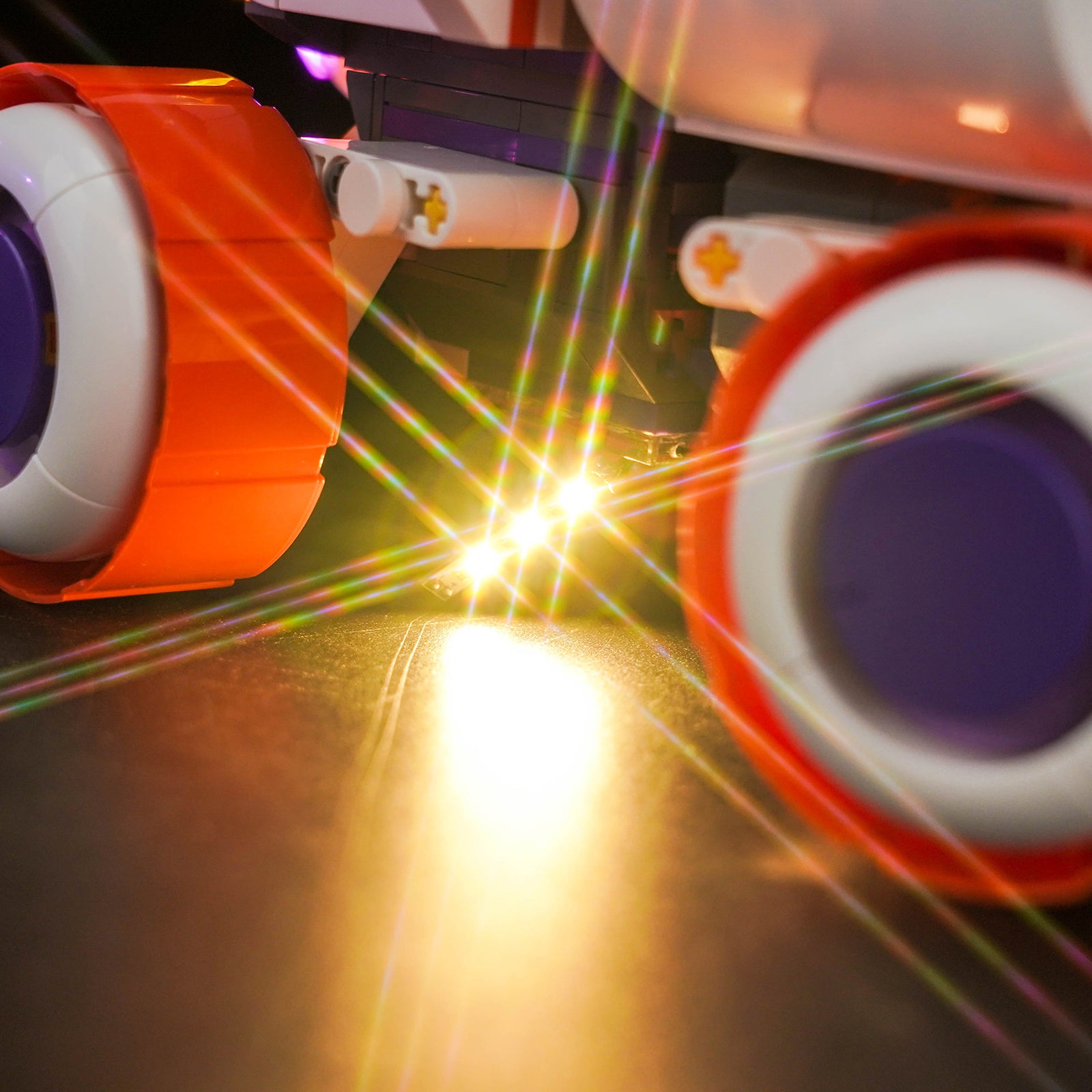 Lighting Effect Details Shown of BrickBling Light Kit for LEGO Space Research Rover 42602