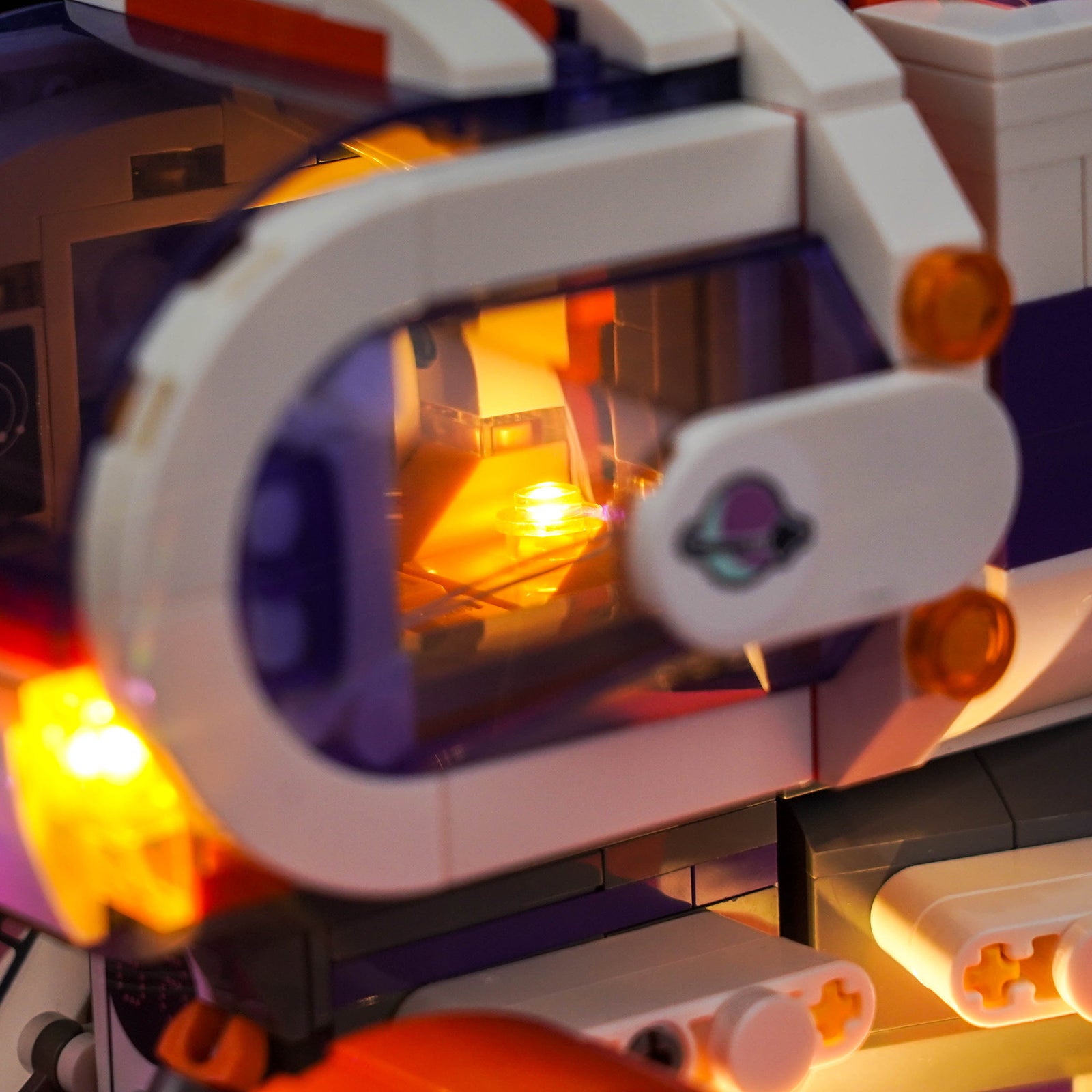 Lighting Effect Details Shown of BrickBling Light Kit for LEGO Space Research Rover 42602