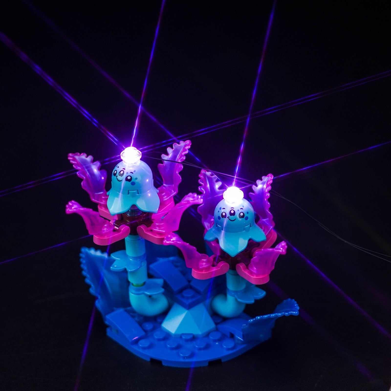 Lighting Effect Details Shown of BrickBling Light Kit for LEGO Space Research Rover 42602