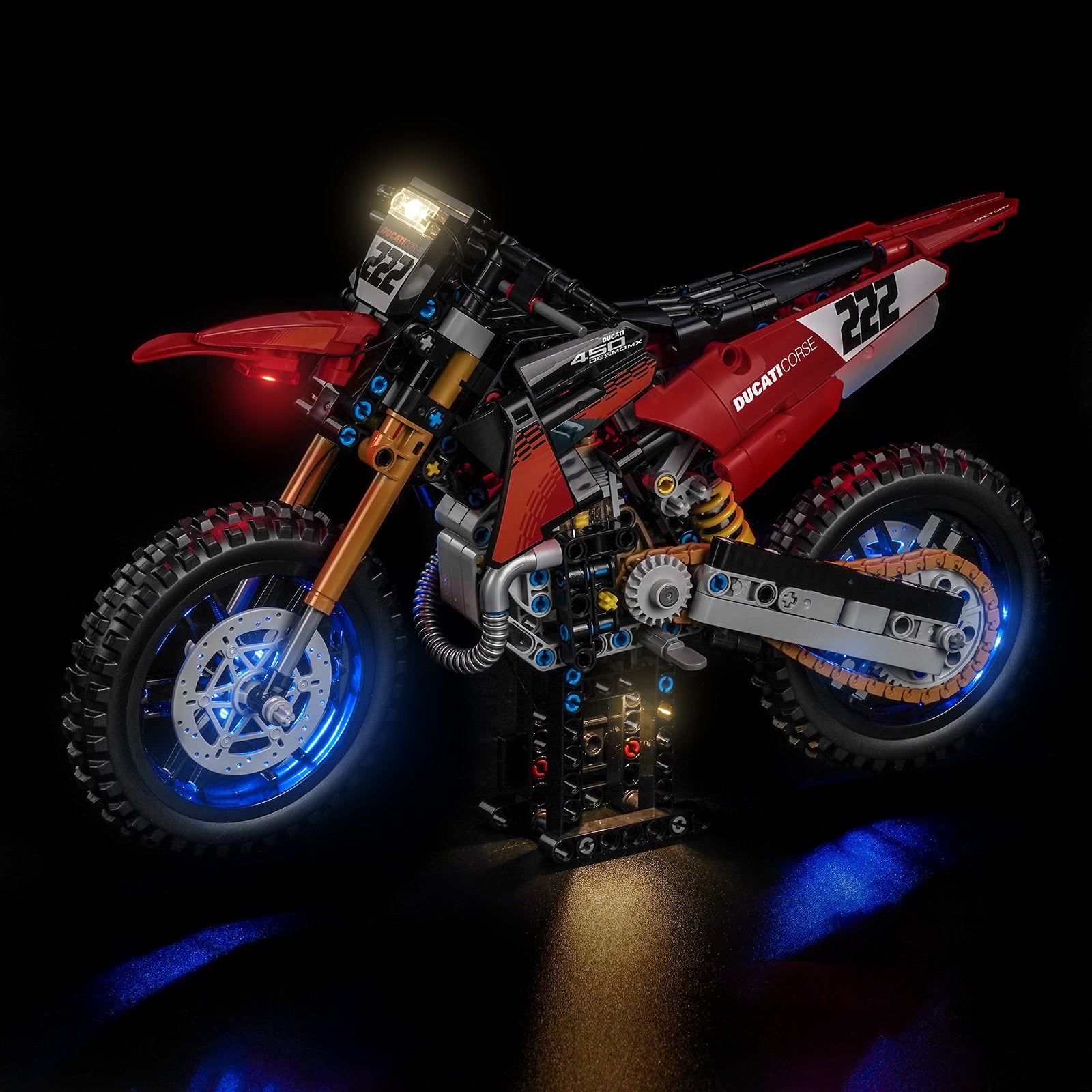 BrickBling Light Kit for LEGO Technic Ducati Desmo450 MX Factory Motorcycle 42238