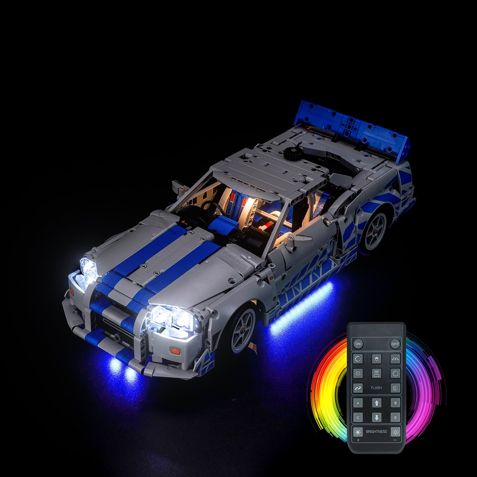 BrickBling Light Kit for LEGO Technic 2 Fast 2 Furious Nissan Skyline GT-R (R34) Car 42210