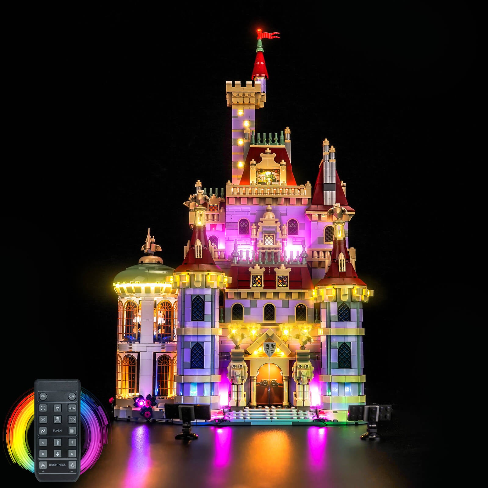 BrickBling Light Kit for LEGO Disney Beauty and the Beast Castle 43263 Remote Control Version