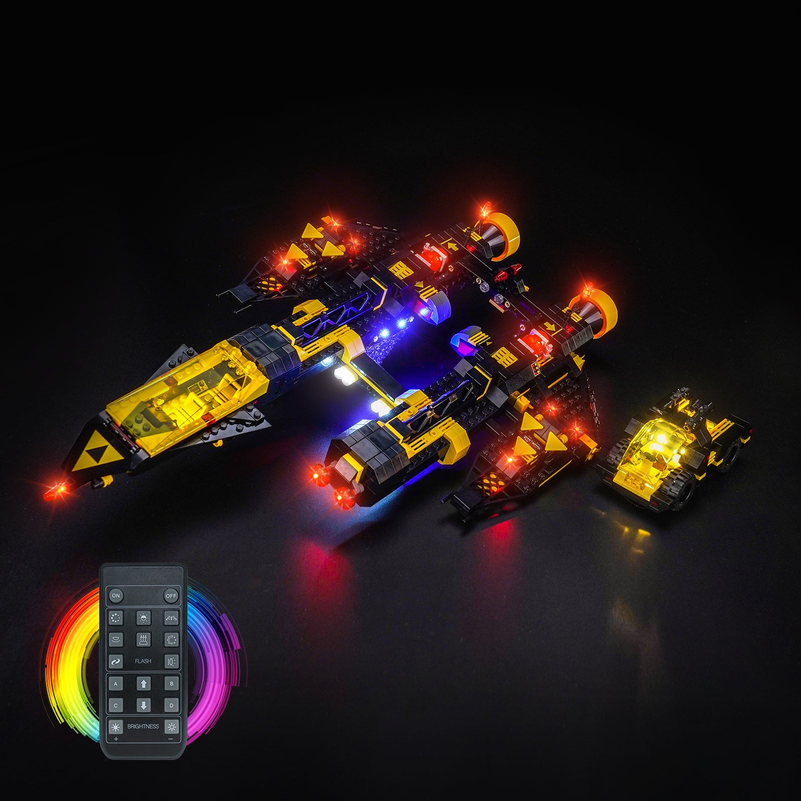 BrickBling Light Kit for LEGO Icons Blacktron Renegade 10355 Remote Control Version
