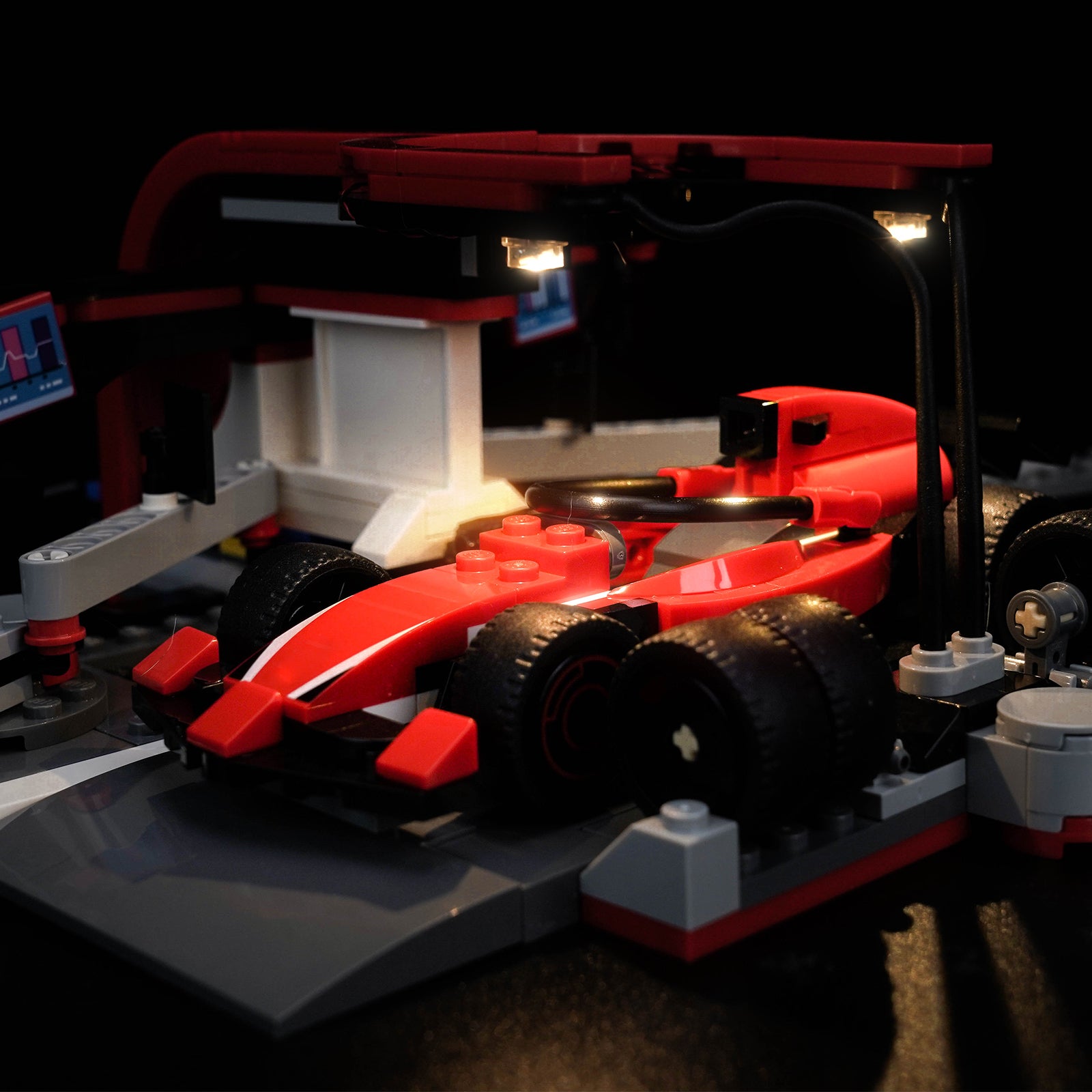BrickBling Light Kit for LEGO City F1® Pit Stop & Pit Crew with Ferrari Car 60443