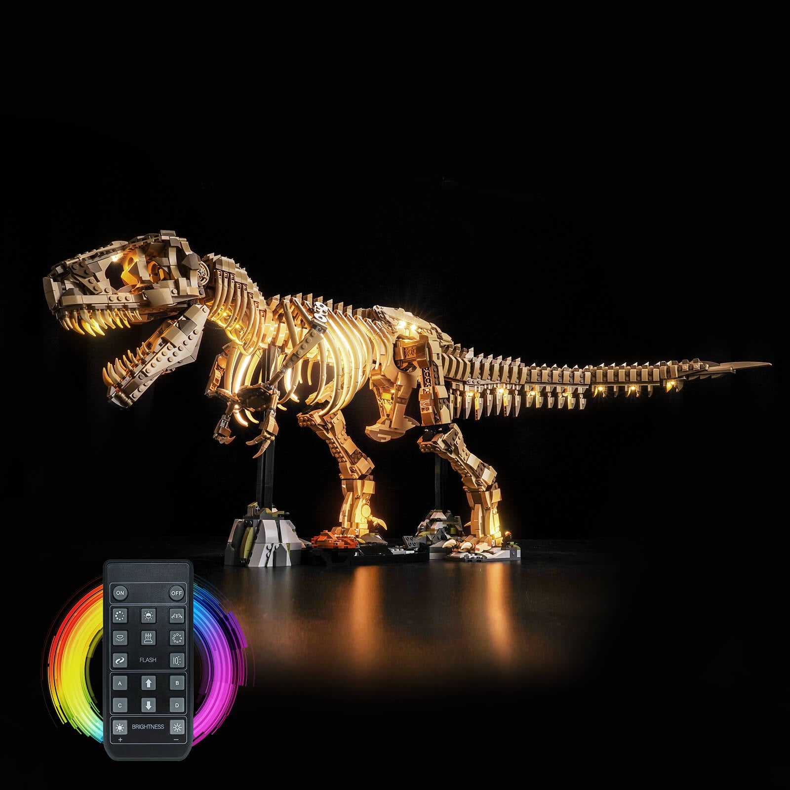 BrickBling Light Kit for LEGO Jurassic World Dinosaur Fossils: Tyrannosaurus rex 76968 Remote Control Version