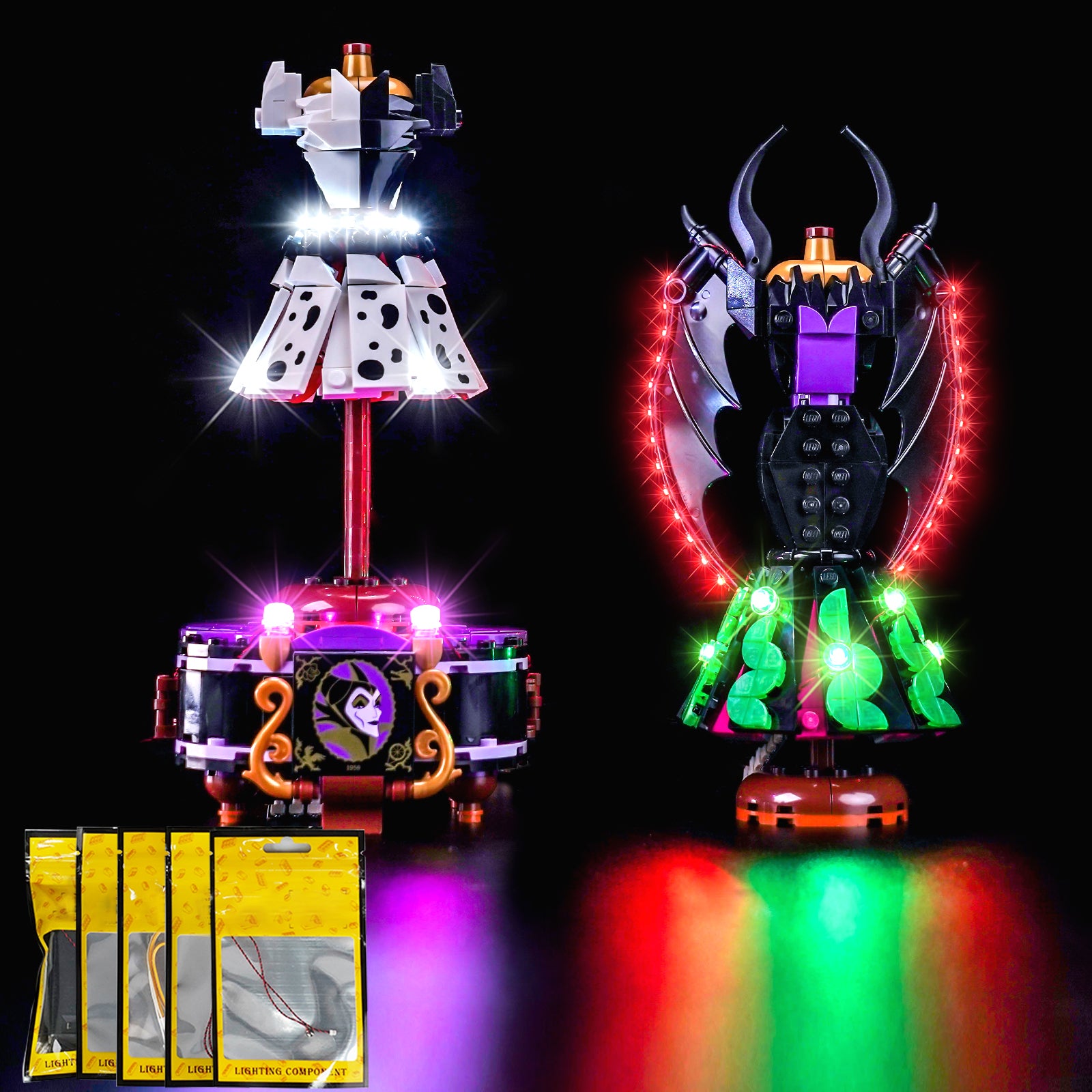 BrickBling Light Kit for LEGO Disney Maleficent's and Cruella De Vil's Dresses 43262