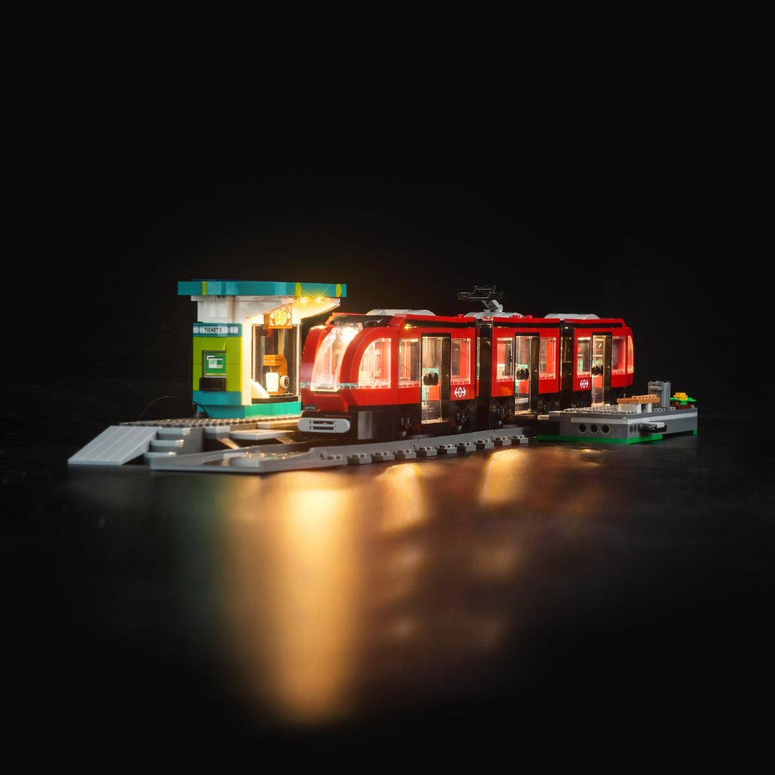 BrickBling Light Kit for LEGO City Downtown Streetcar and Station 60423