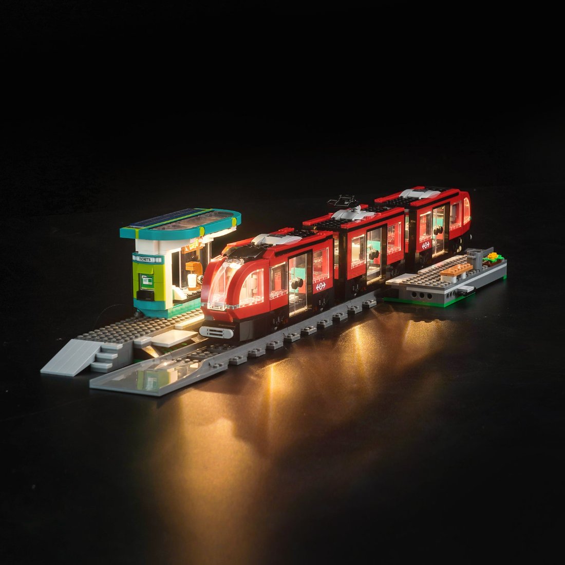 BrickBling Light Kit for LEGO City Downtown Streetcar and Station 60423