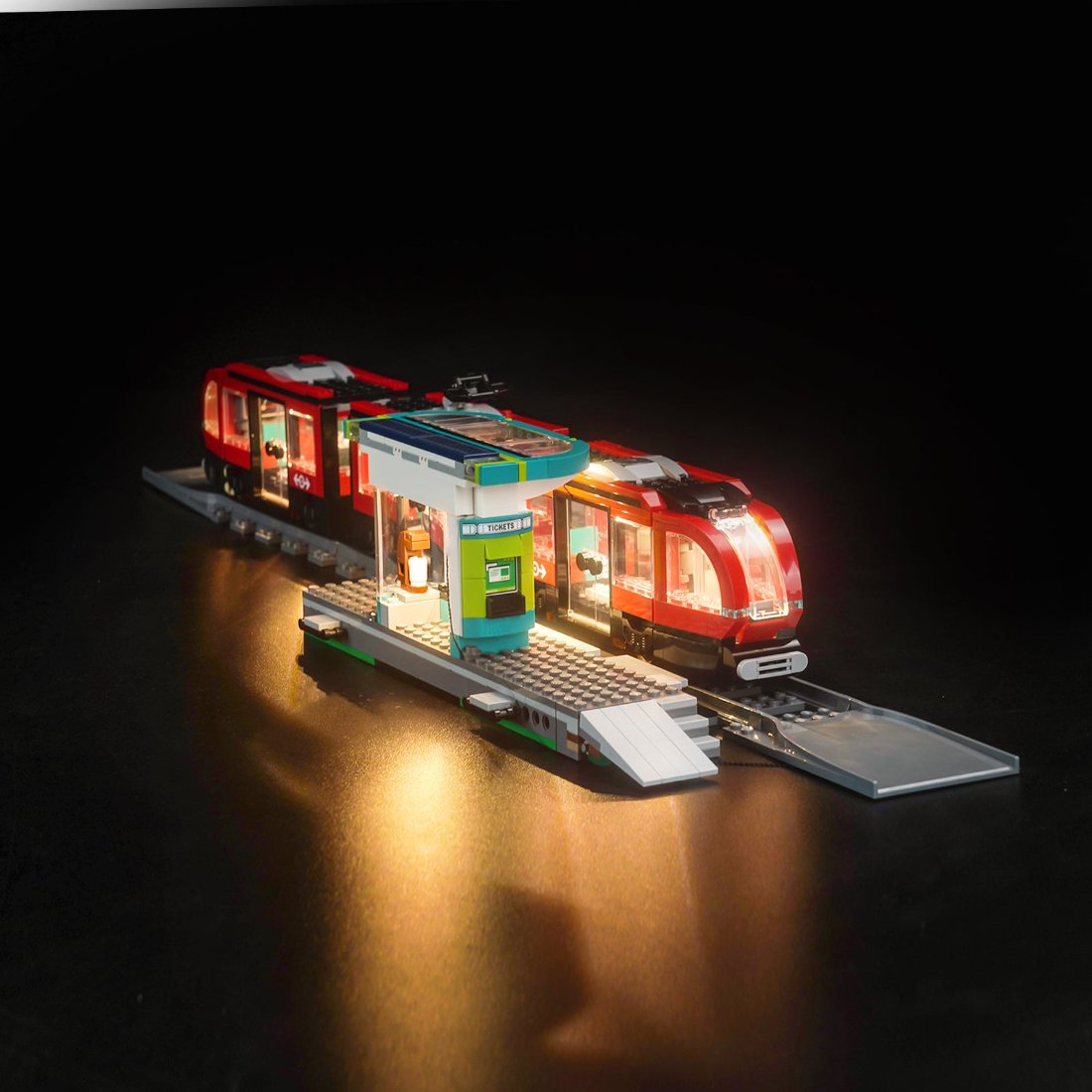 BrickBling Light Kit for LEGO City Downtown Streetcar and Station 60423
