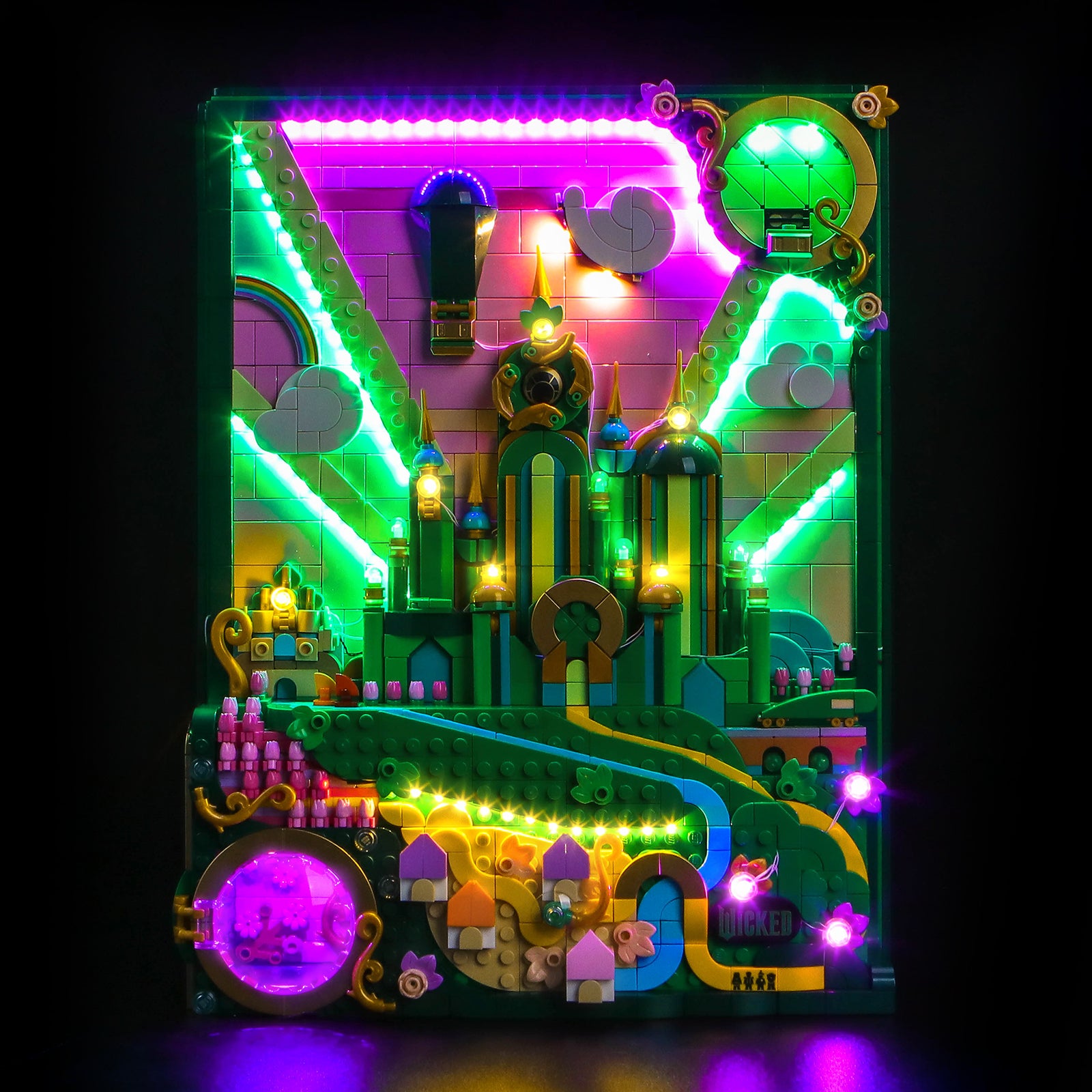BrickBling Light Kit for LEGO Wicked Emerald City Wall Art 75685