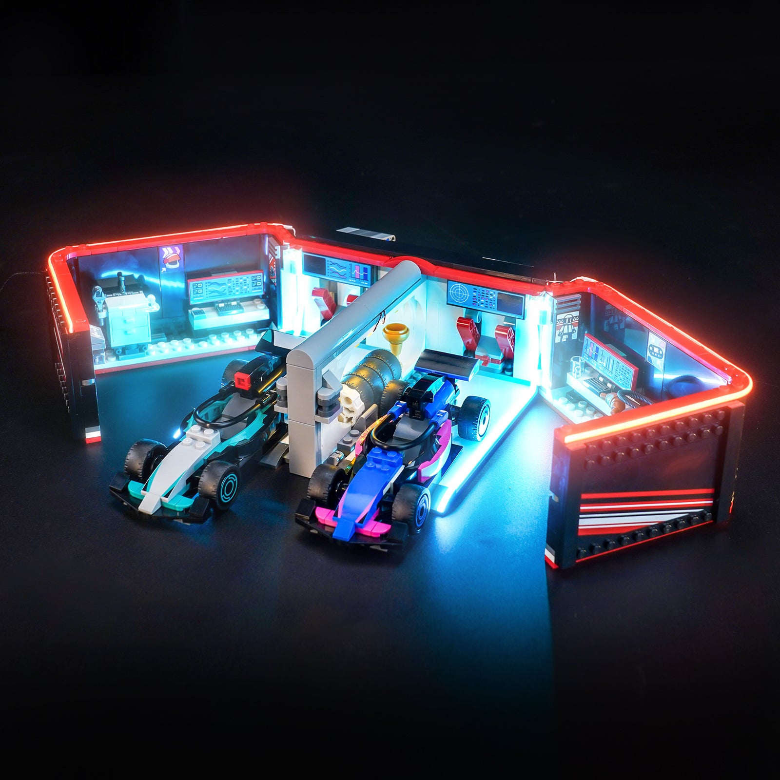 BrickBling Light Kit for LEGO City F1® Garage & Mercedes-AMG & Alpine Cars 60444