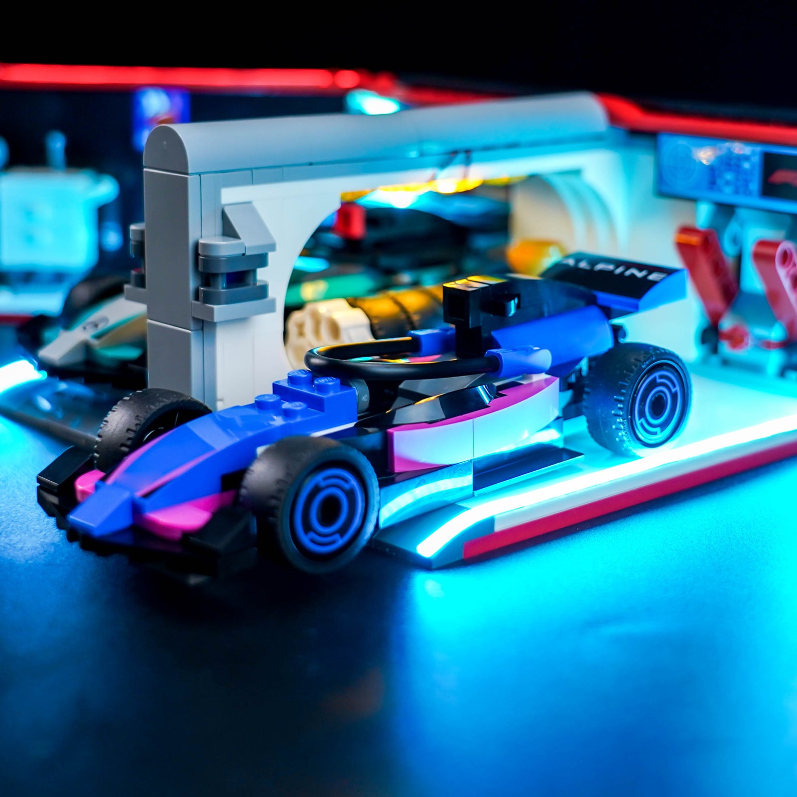 BrickBling Light Kit for LEGO City F1® Garage & Mercedes-AMG & Alpine Cars 60444