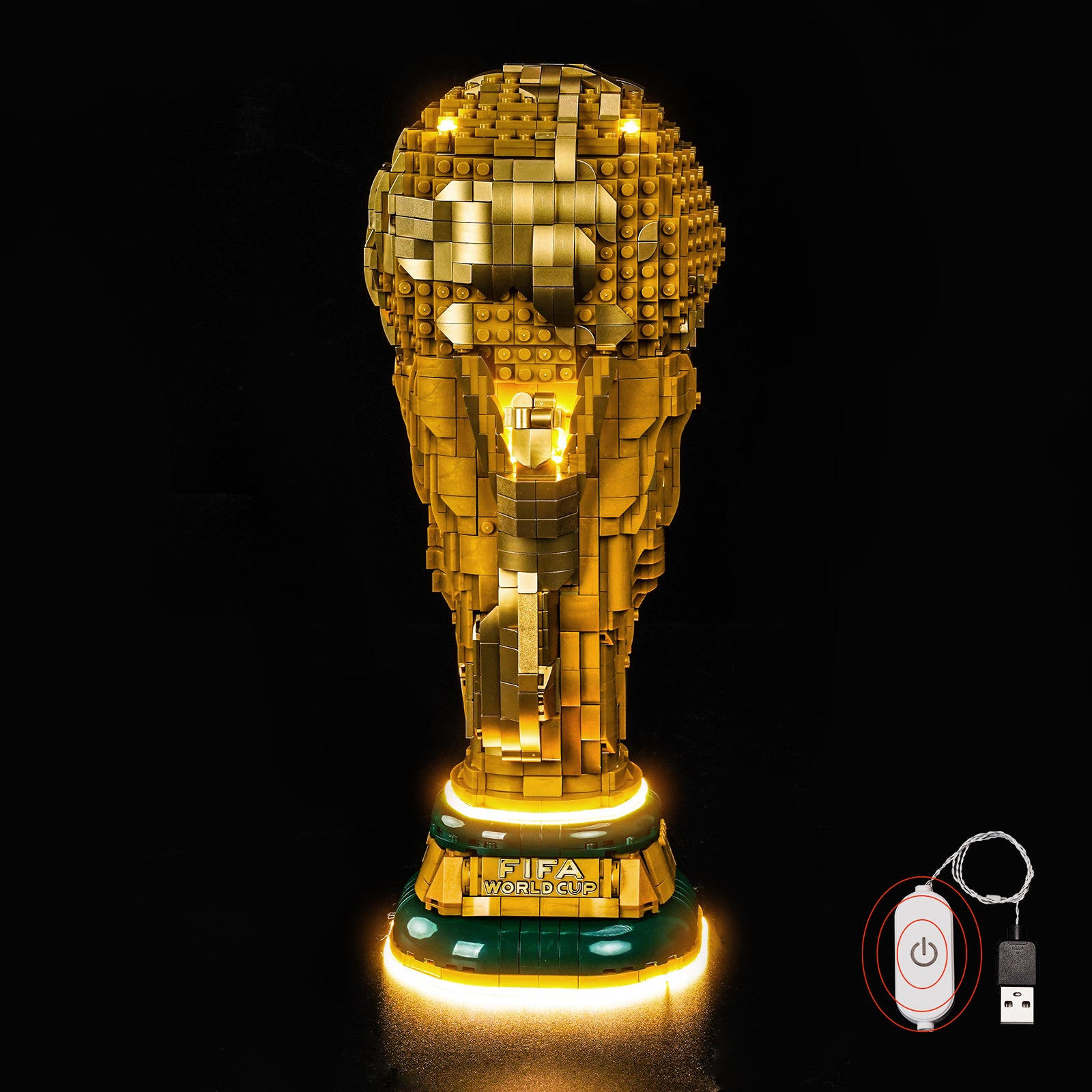 BrickBling Light Kit for LEGO Editions FIFA World Cup™ Official Trophy 43020 Warm Light Version