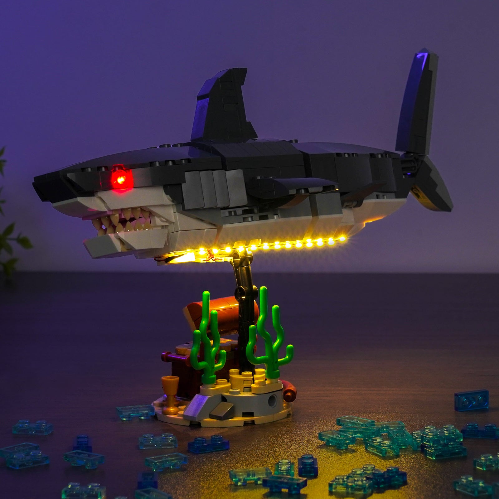 BrickBling Light Kit for LEGO Creator 3-in-1 Fierce Shark with a Treasure Chest 31381