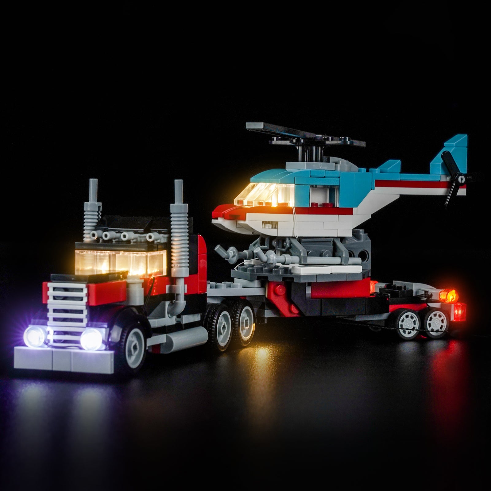 LED Light Kit for LEGO Flatbed Truck with Helicopter 31146