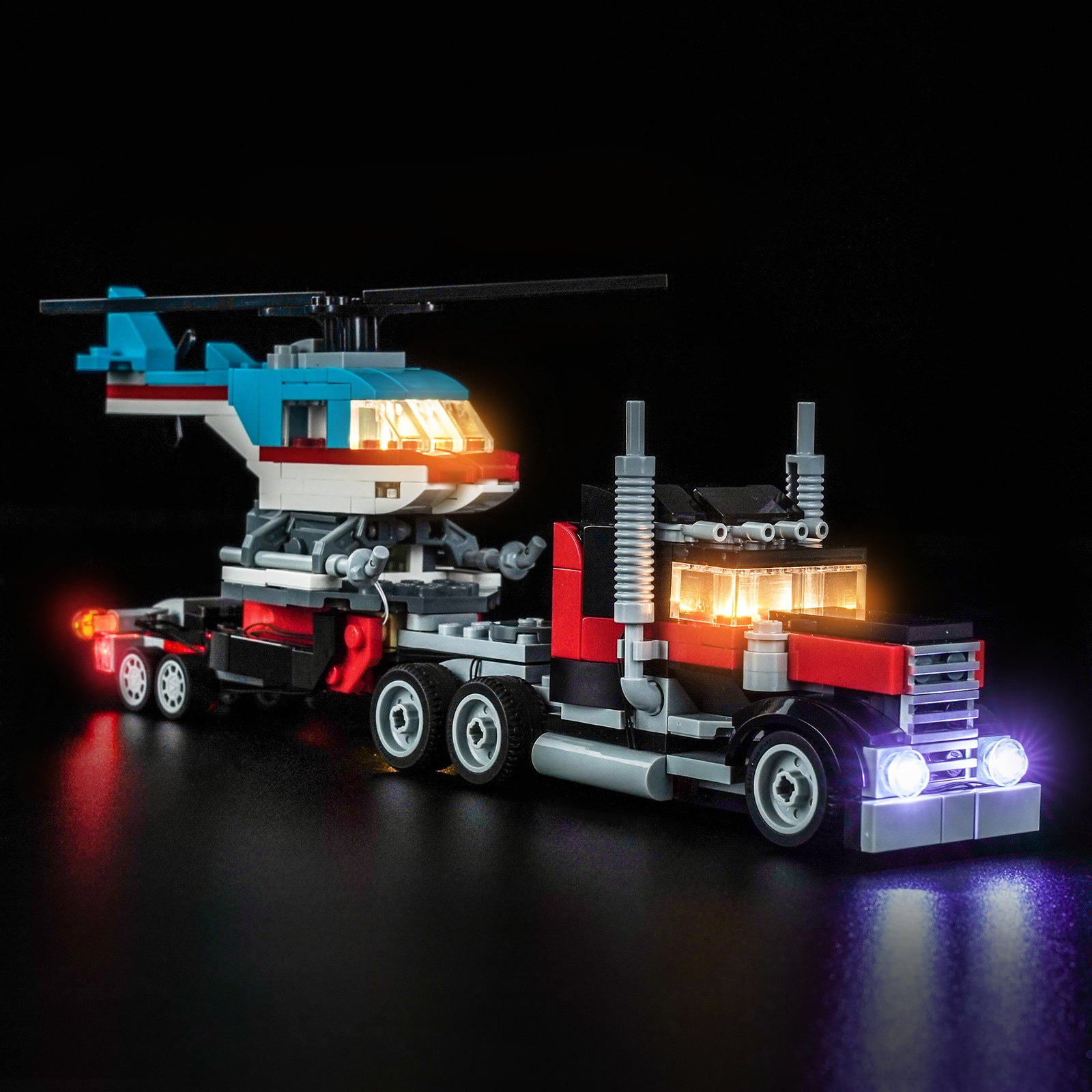BrickBling Light Kit for LEGO Creator 3-in-1 Flatbed Truck with Helicopter 31146