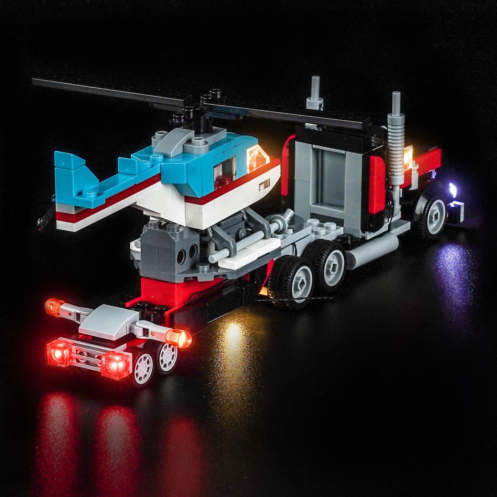BrickBling Light Kit for LEGO Creator 3-in-1 Flatbed Truck with Helicopter 31146