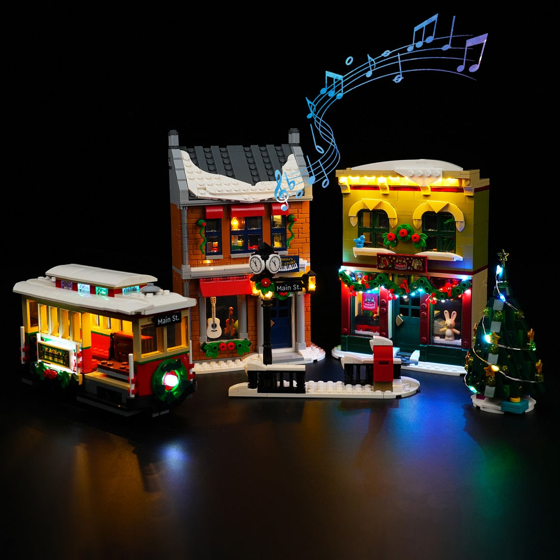 BrickBling Light Kit for LEGO Holiday Main Street 10308 Version 2 Music Version