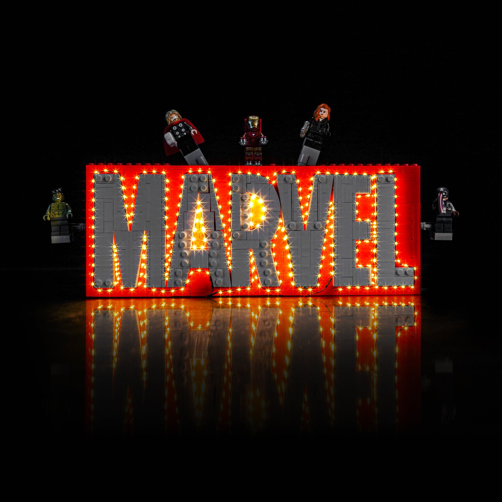 BrickBling Light Kit for LEGO Marvel MARVEL Logo & Minifigures 76313