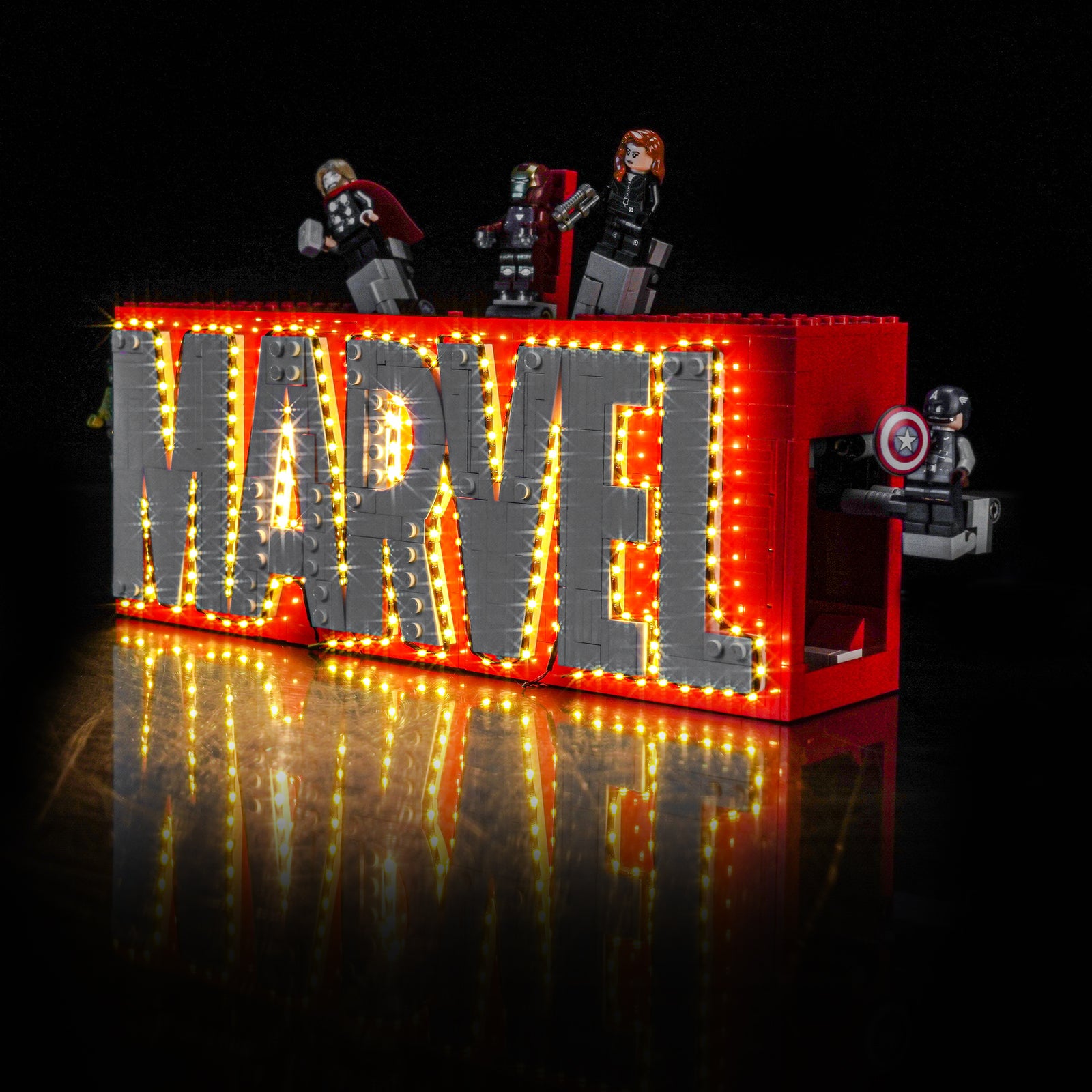 BrickBling Light Kit for LEGO Marvel MARVEL Logo & Minifigures 76313