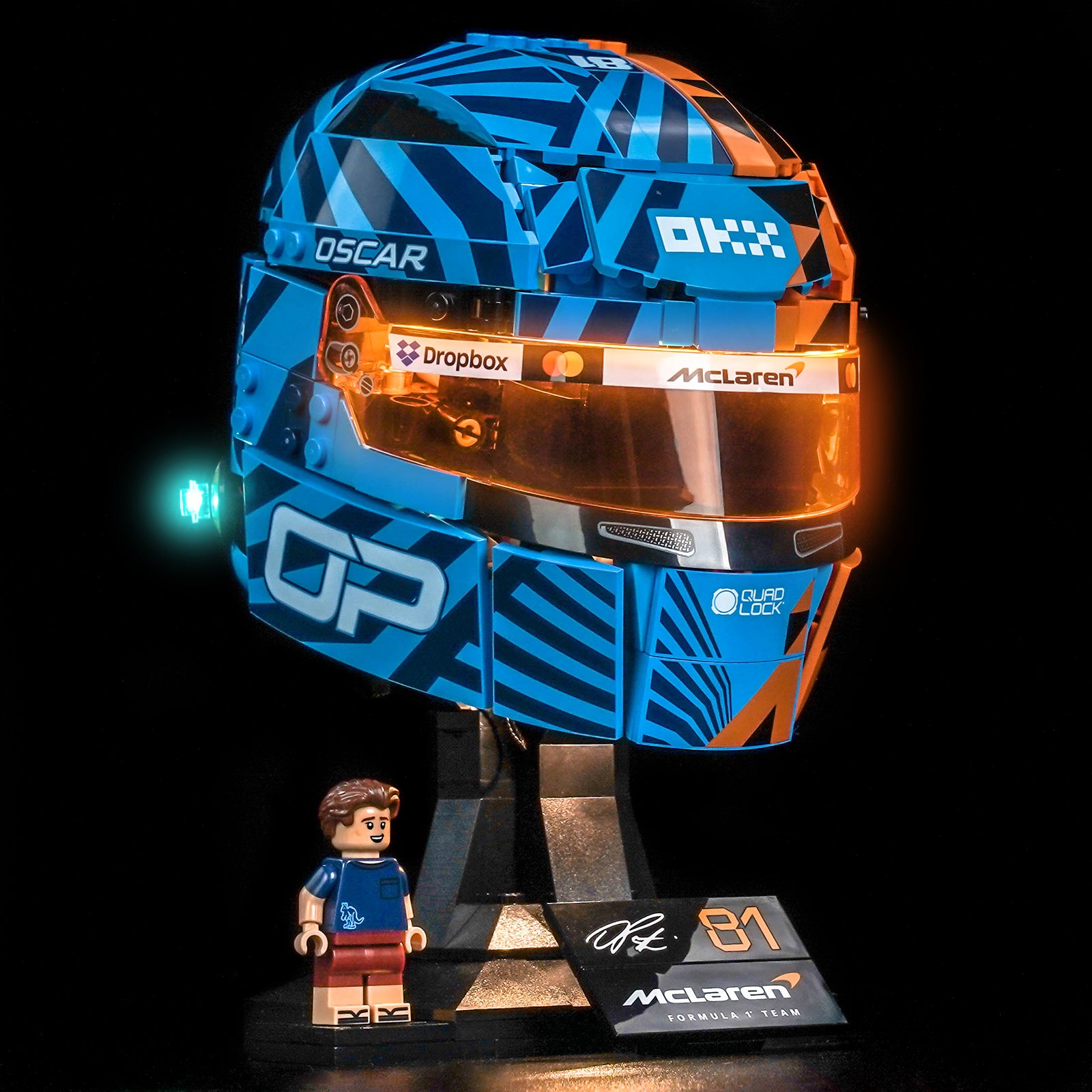 BrickBling Light Kit for LEGO Editions McLaren Mastercard F1® Team Oscar Piastri Helmet 43017