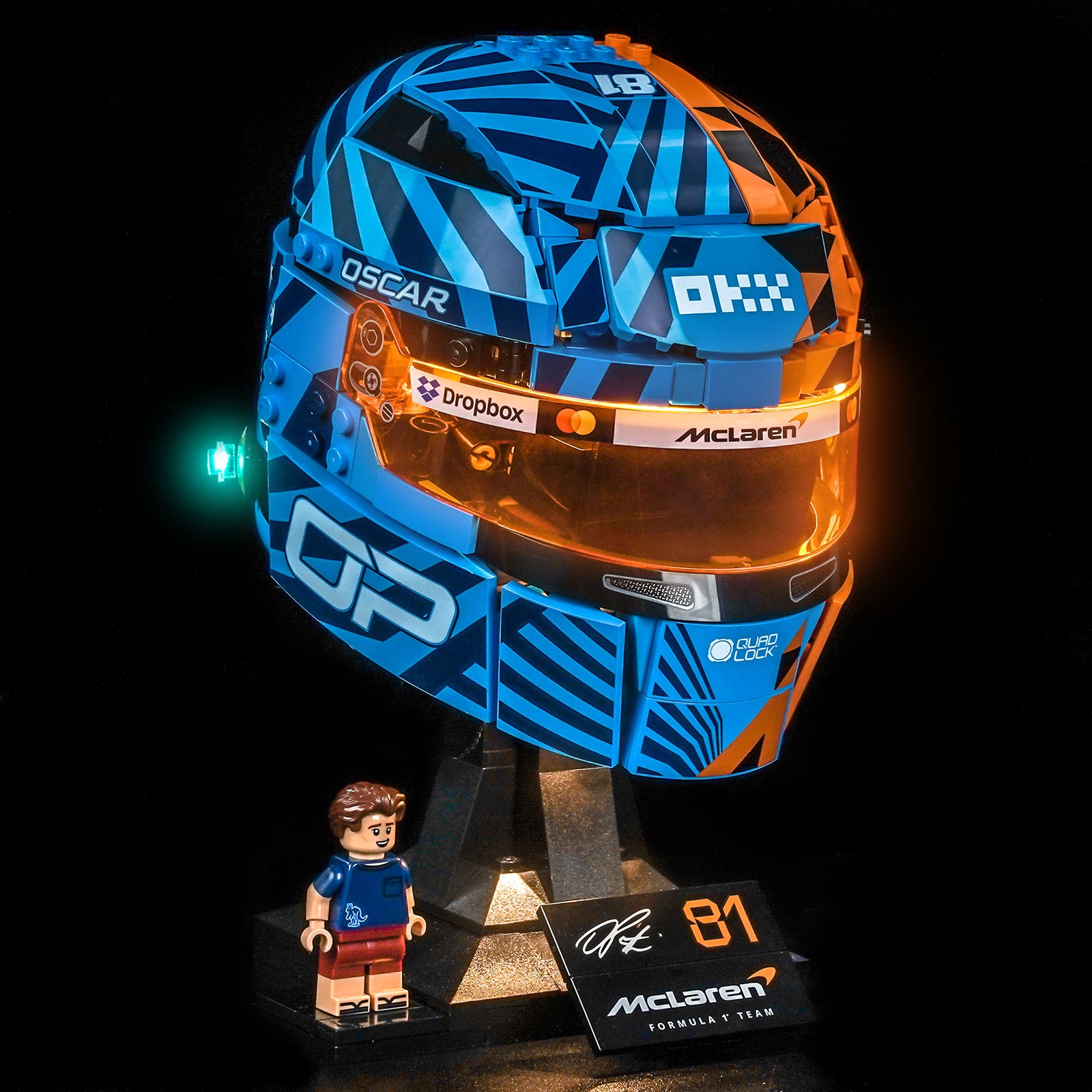 BrickBling Light Kit for LEGO Editions McLaren Mastercard F1® Team Oscar Piastri Helmet 43017