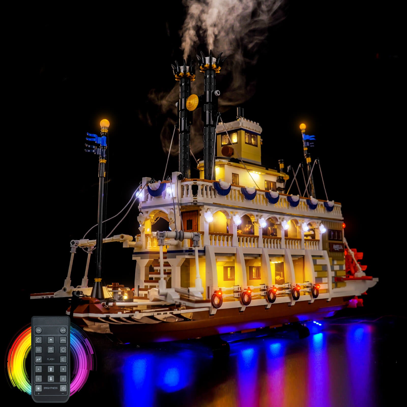 BrickBling Light Kit for LEGO  Ideas River Steamboat 21356 Remote Control Version