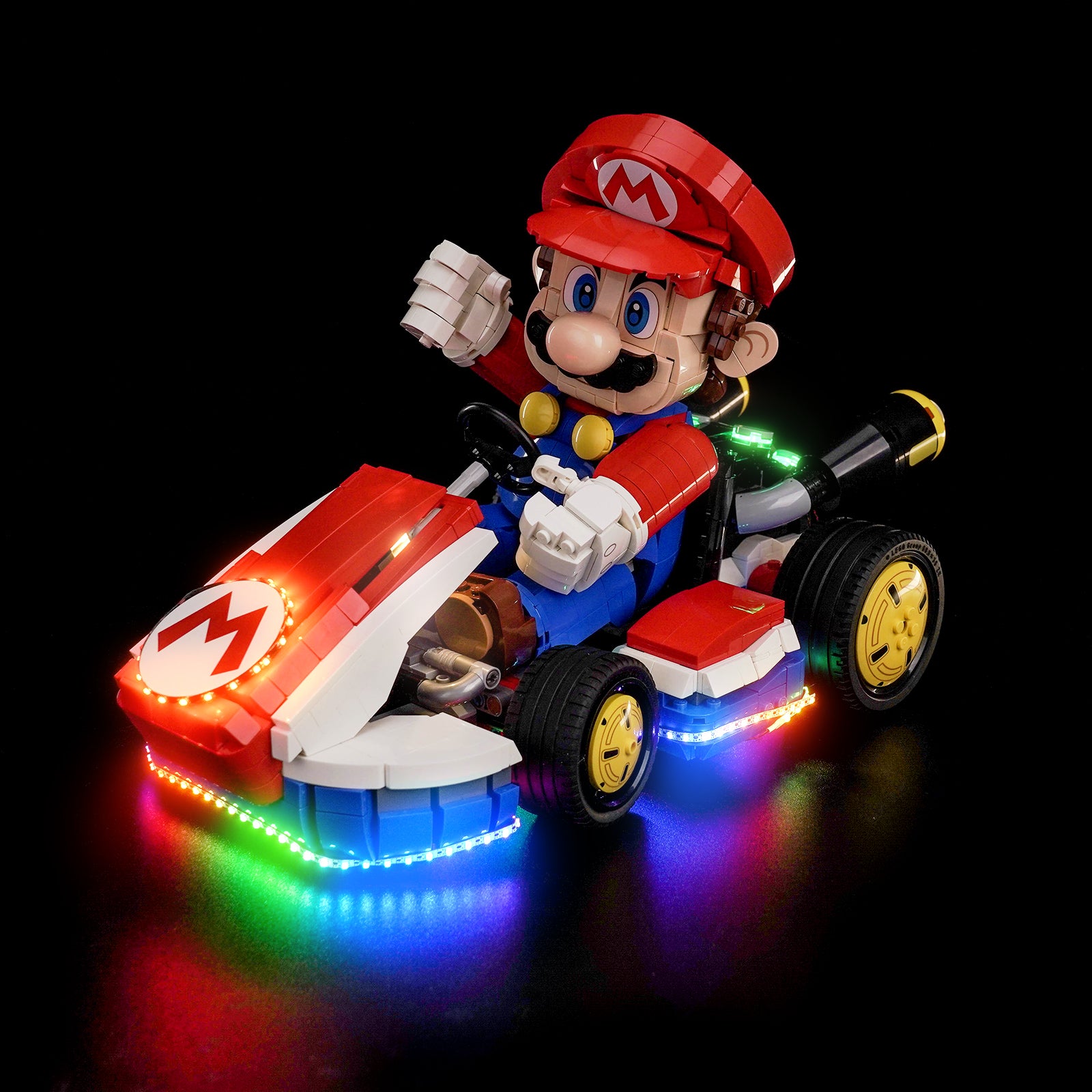 BrickBling Light Kit for LEGO Super Mario Mario Kart™ – Mario & Standard Kart 72037 Colorful Model Version