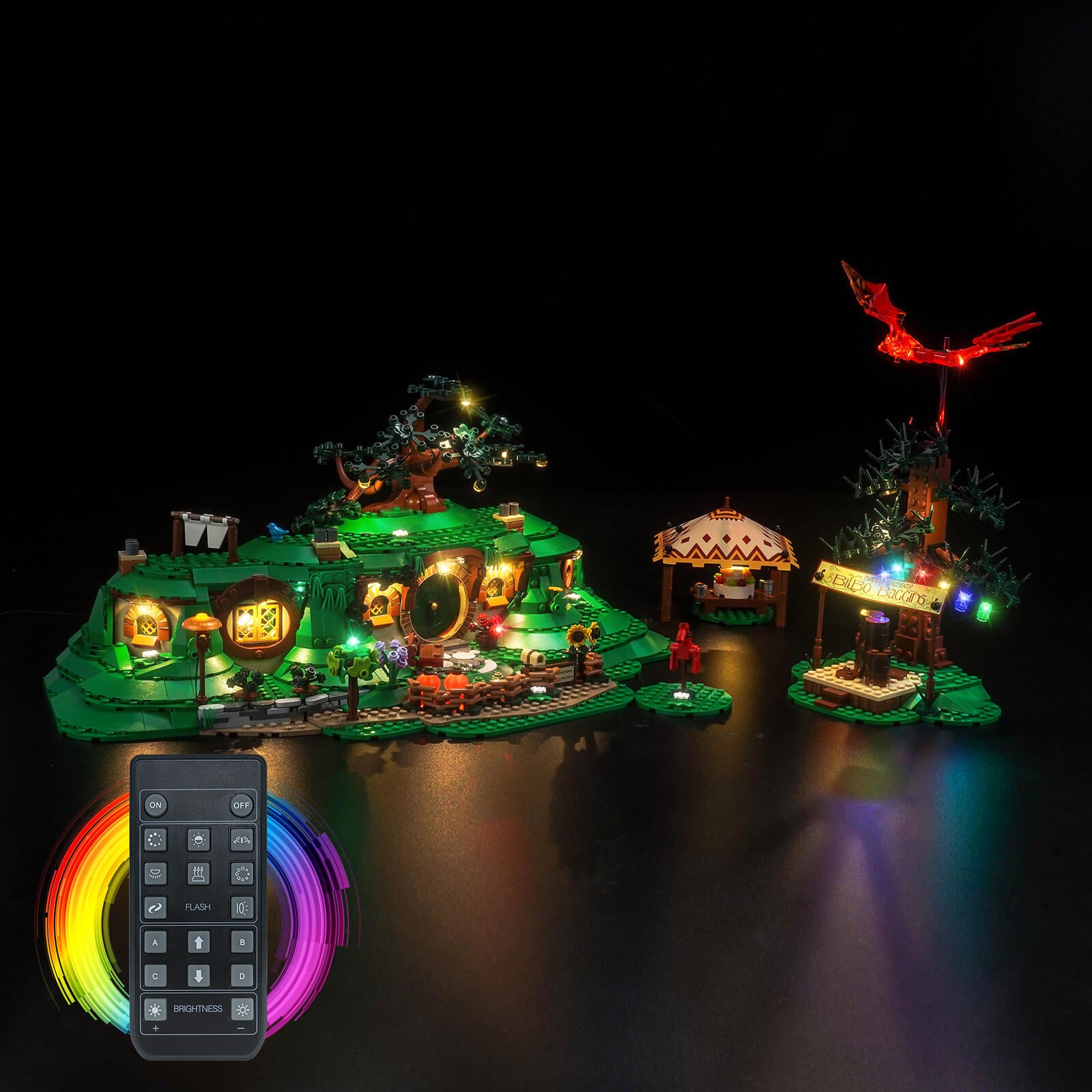 BrickBling Light Kit for LEGO Icons The Lord of the Rings: The Shire™ 10354 Remote Control Version