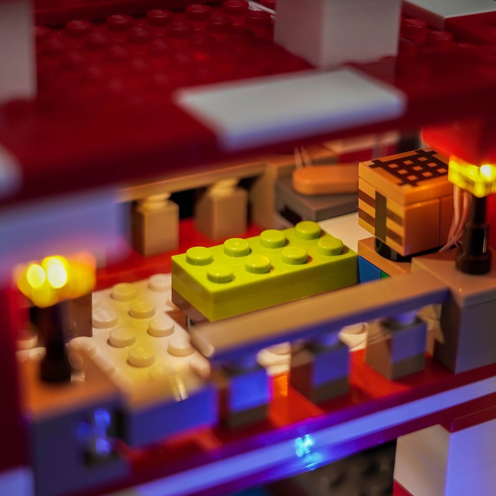 BrickBling Light Kit for LEGO Minecraft The Mooshroom House 21270