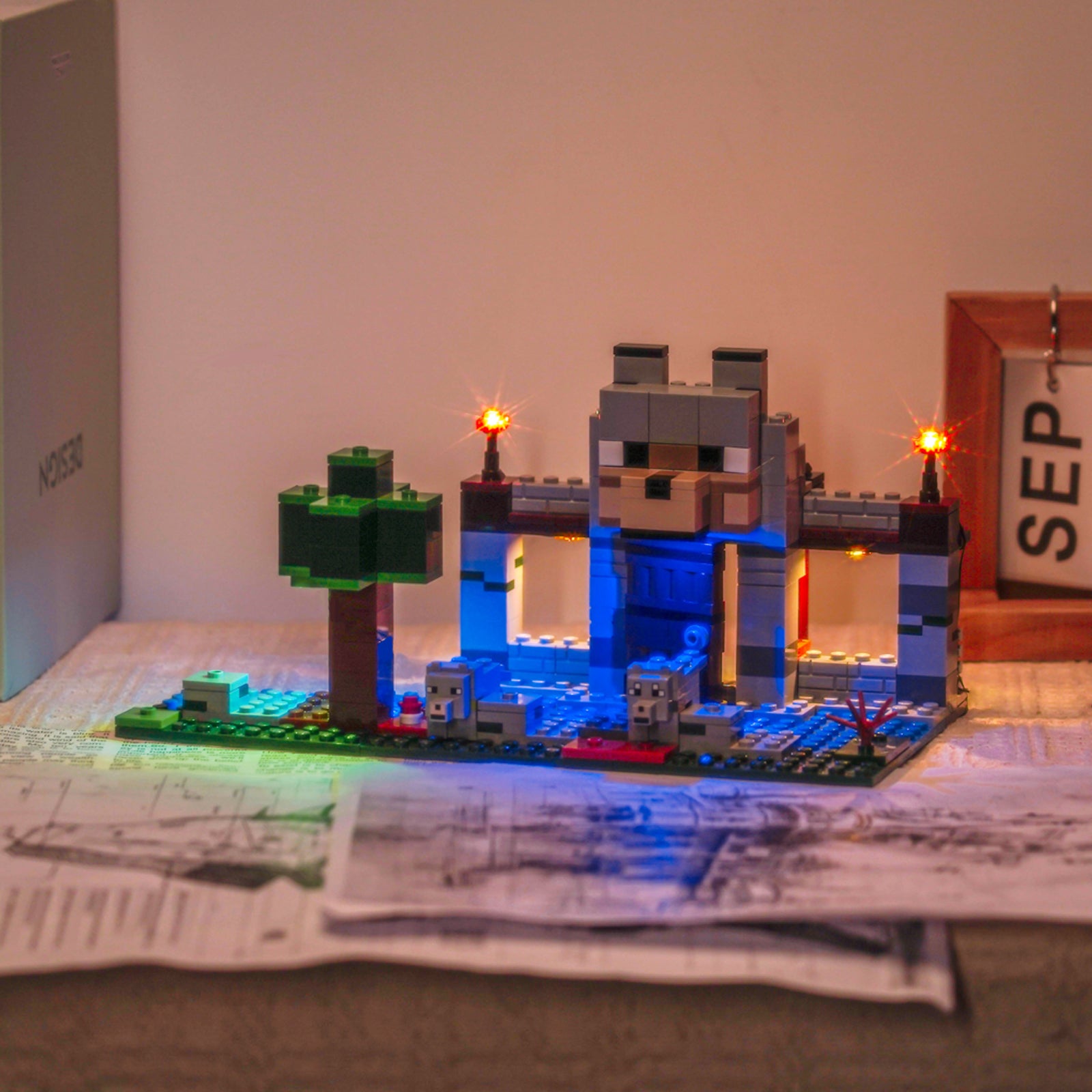 BrickBling Light Kit for LEGO Minecraft The Wolf Stronghold 21261 New Version