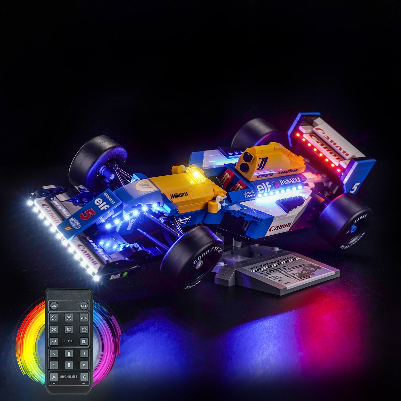 BrickBling Light Kit for LEGO Icons Williams Racing FW14B & Nigel Mansell 10353