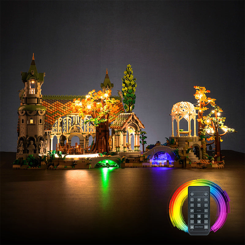 Kit d'éclairage BrickBling pour LEGO Le Seigneur des Anneaux : Rivendell 10316 Couleur chaude