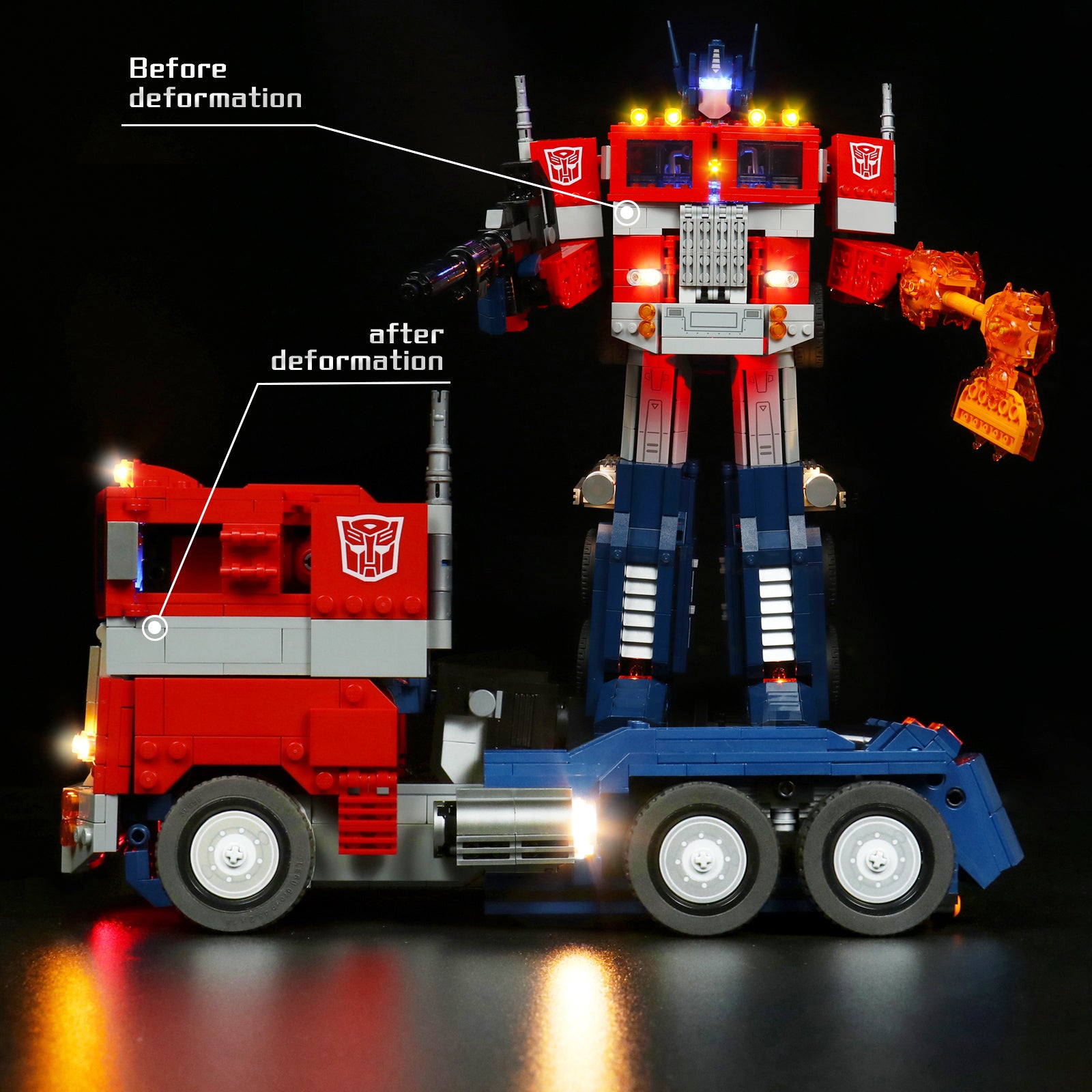 BrickBling Light Kit for LEGO Icons Optimus Prime 10302