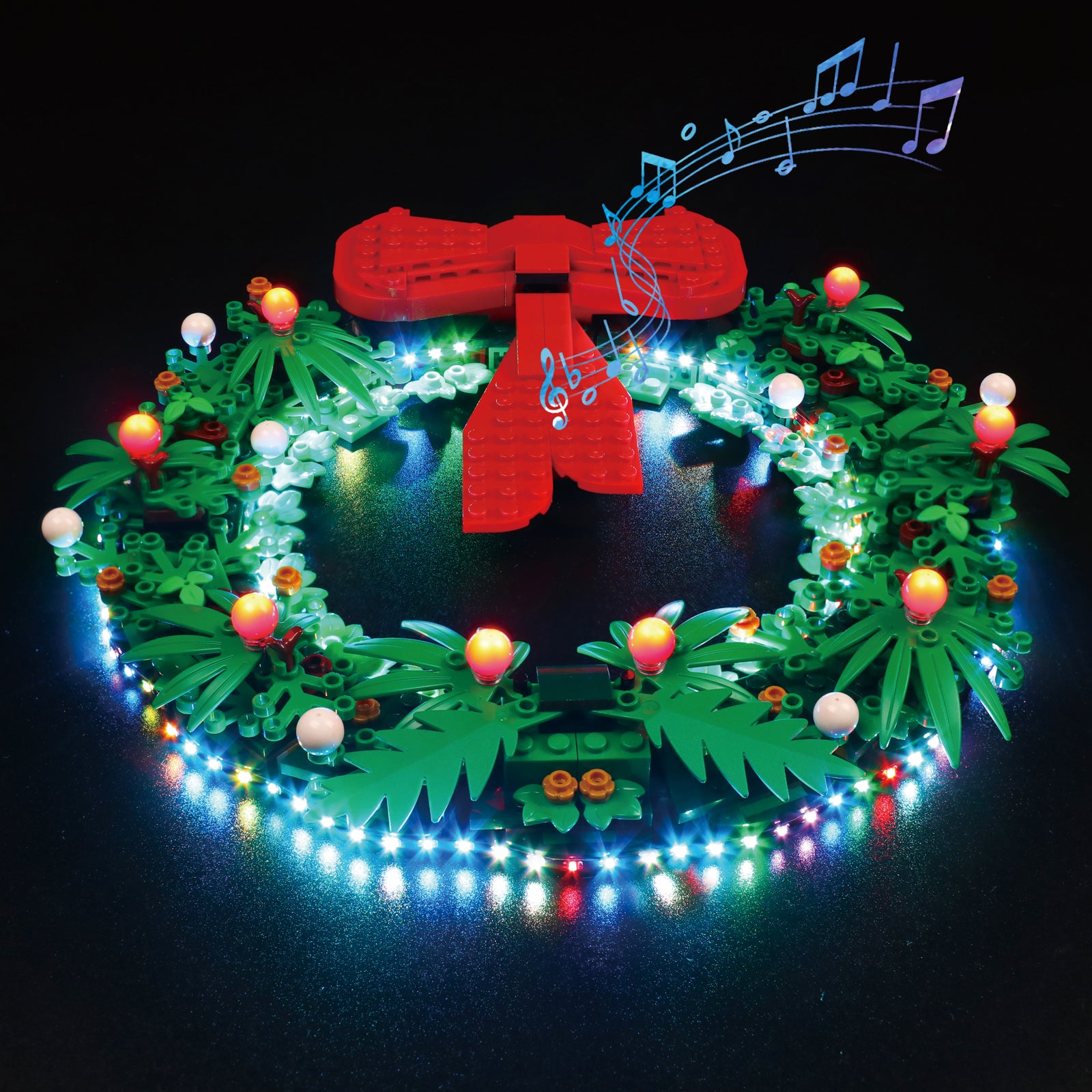 Kit d'éclairage BrickBling pour couronne de Noël LEGO 2-en-1 40426 version musicale