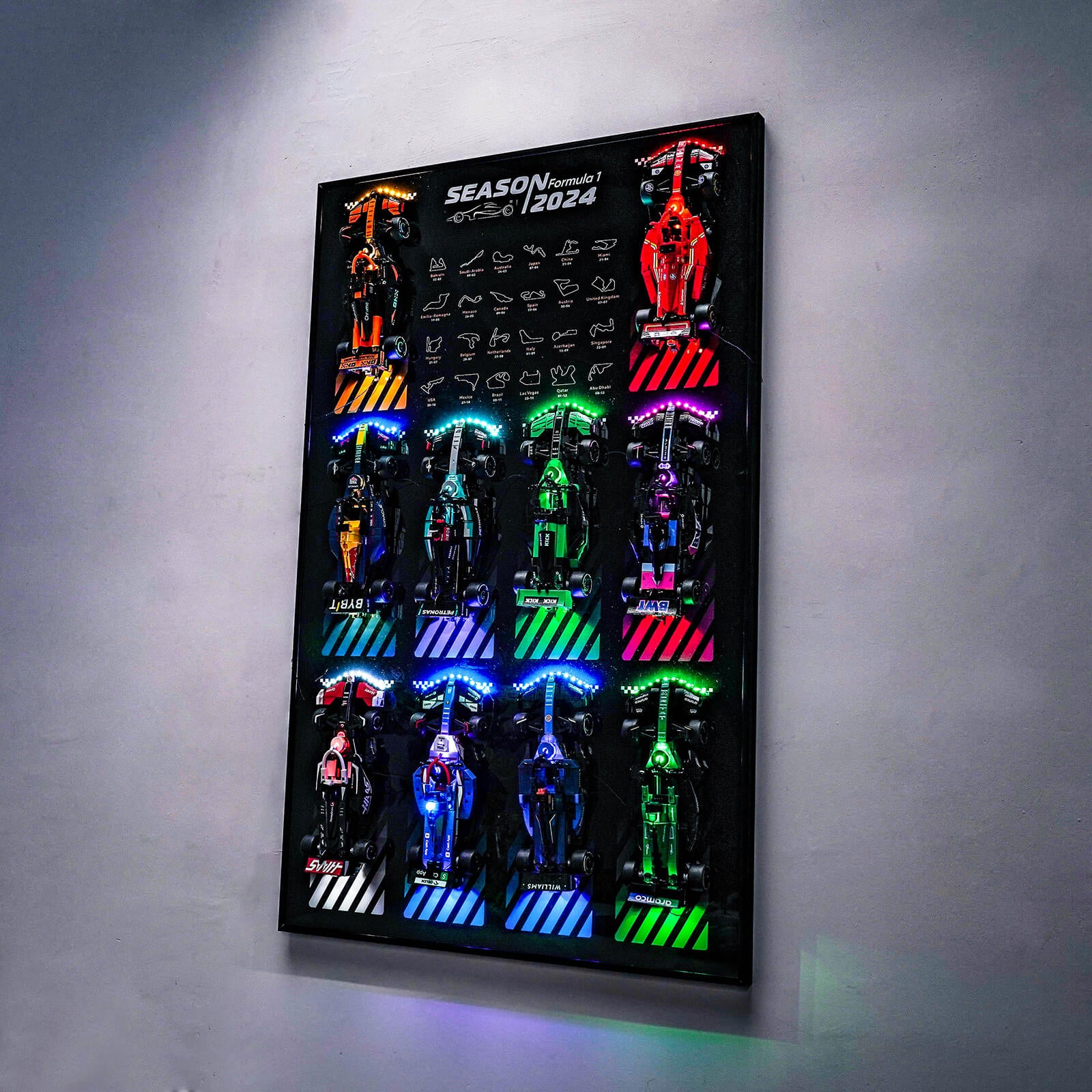 Suitable for LEGO 77242-77251 F1® Speed Champions Race Car Wall Mounted Back Panel Photo Frame Display Board