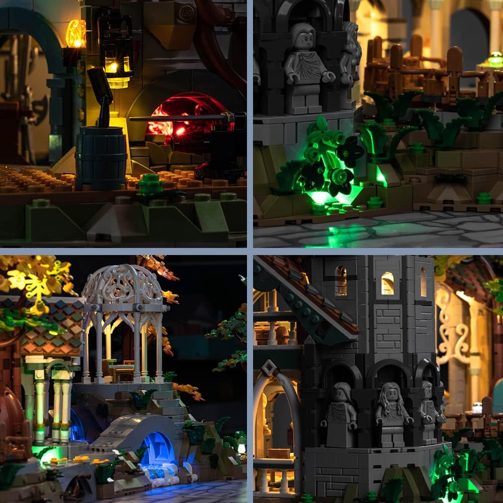 BrickBling Lichtset für LEGO Der Herr der Ringe: Bruchtal 10316