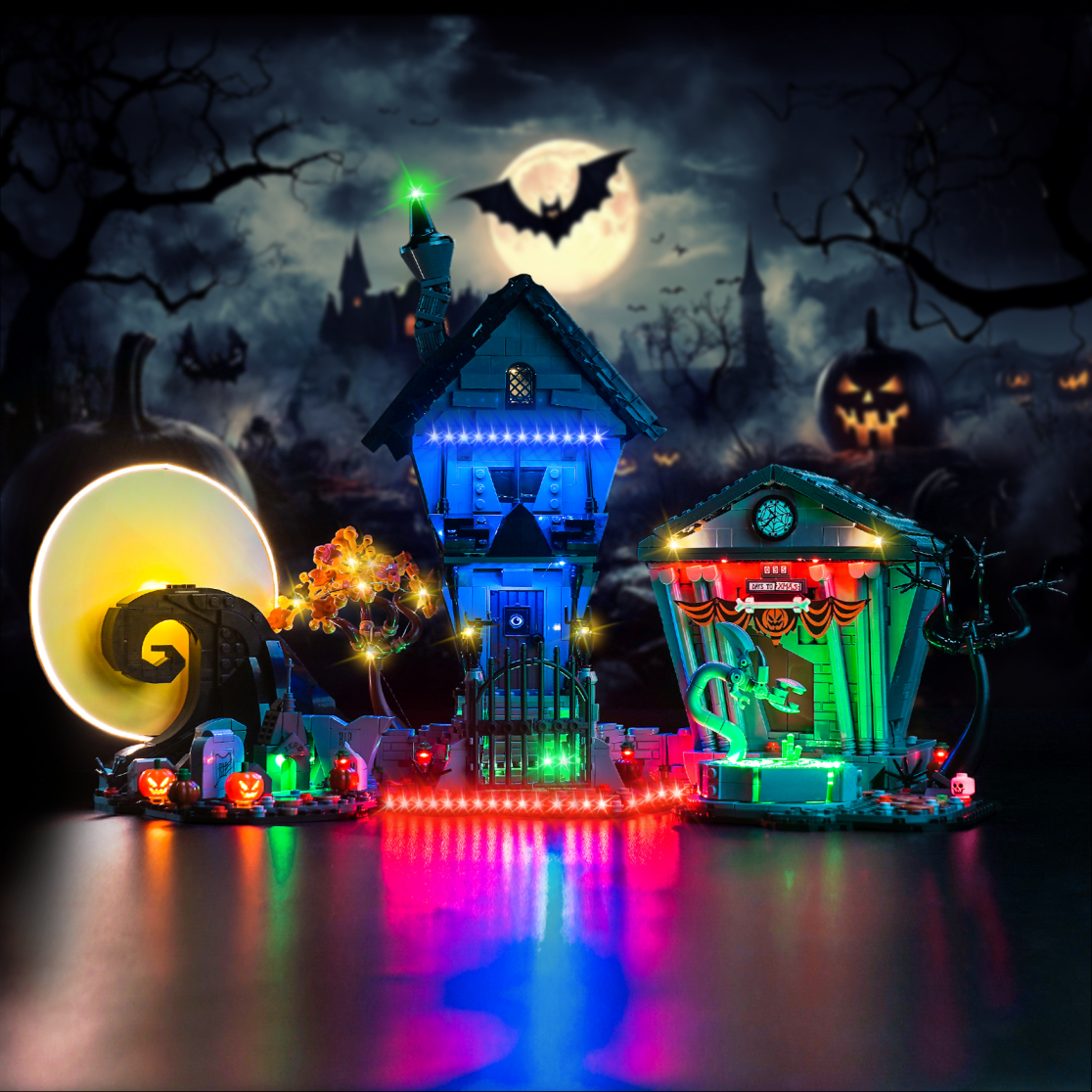 BrickBling Light Kit for LEGO 'The Nightmare Before Christmas' – Perfect for Halloween and Christmas