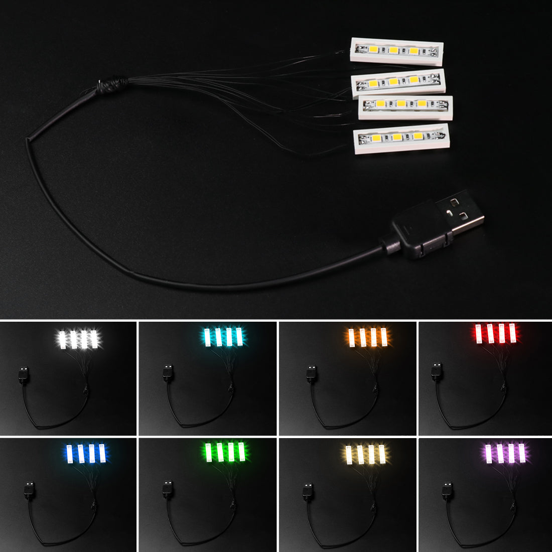 Light parts for LEGO DIY 0.5m one-to-four light strip