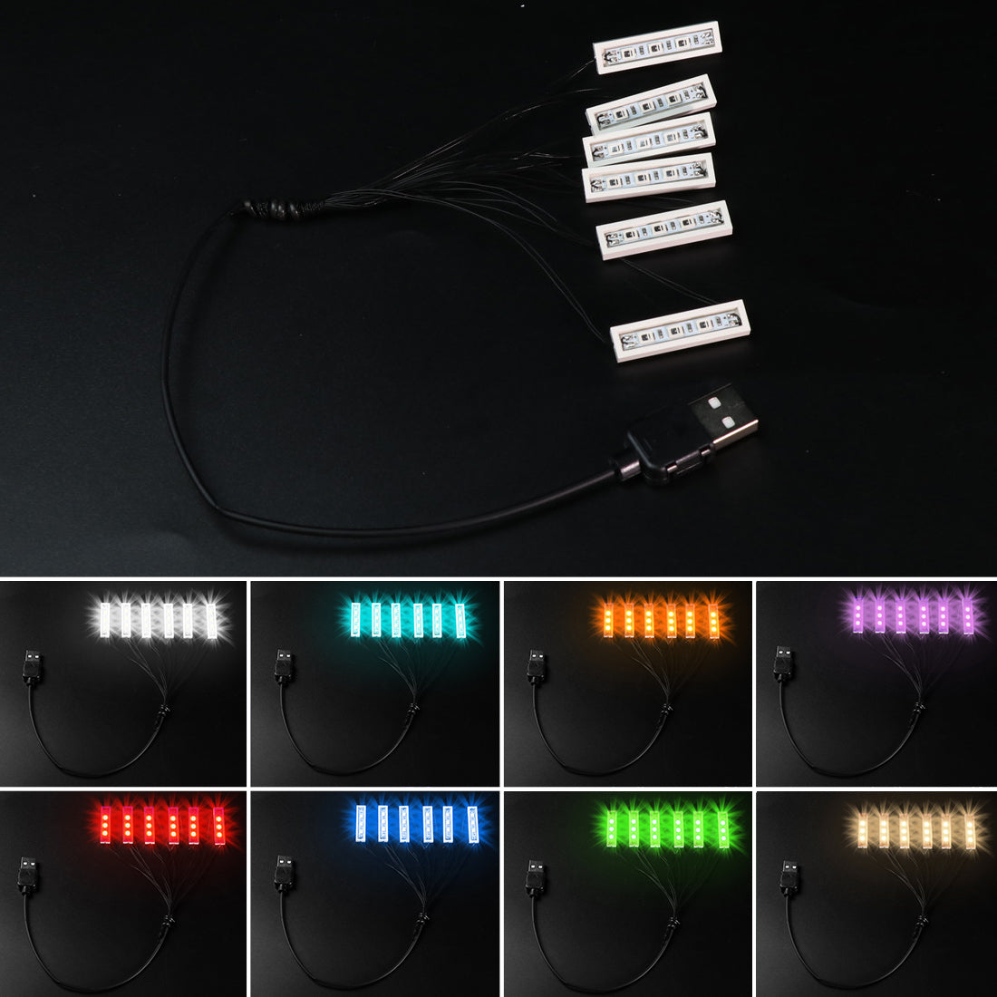 Light parts for LEGO DIY 0.5m one-to-six light strip