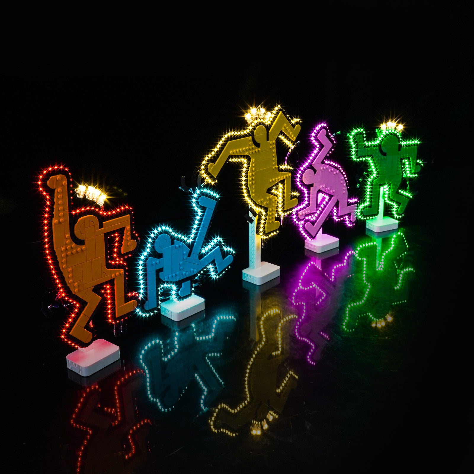 Kit d'éclairage BrickBling pour LEGO Art Keith Haring – Figurines dansantes 31216
