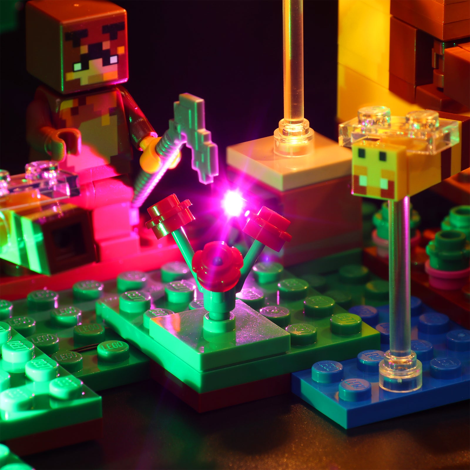 BrickBling Lichtset für LEGO Minecraft Das Bienenhäuschen 21241