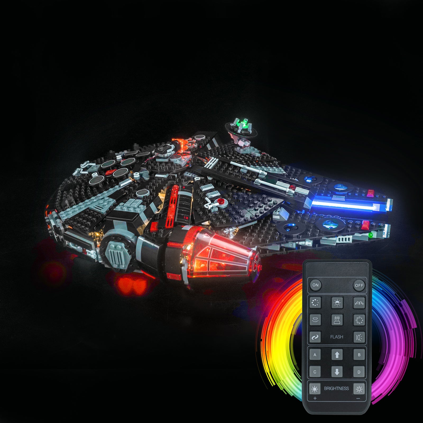 BrickBling Light Kit for LEGO Star Wars The Dark Falcon 75389 Remote Control Version