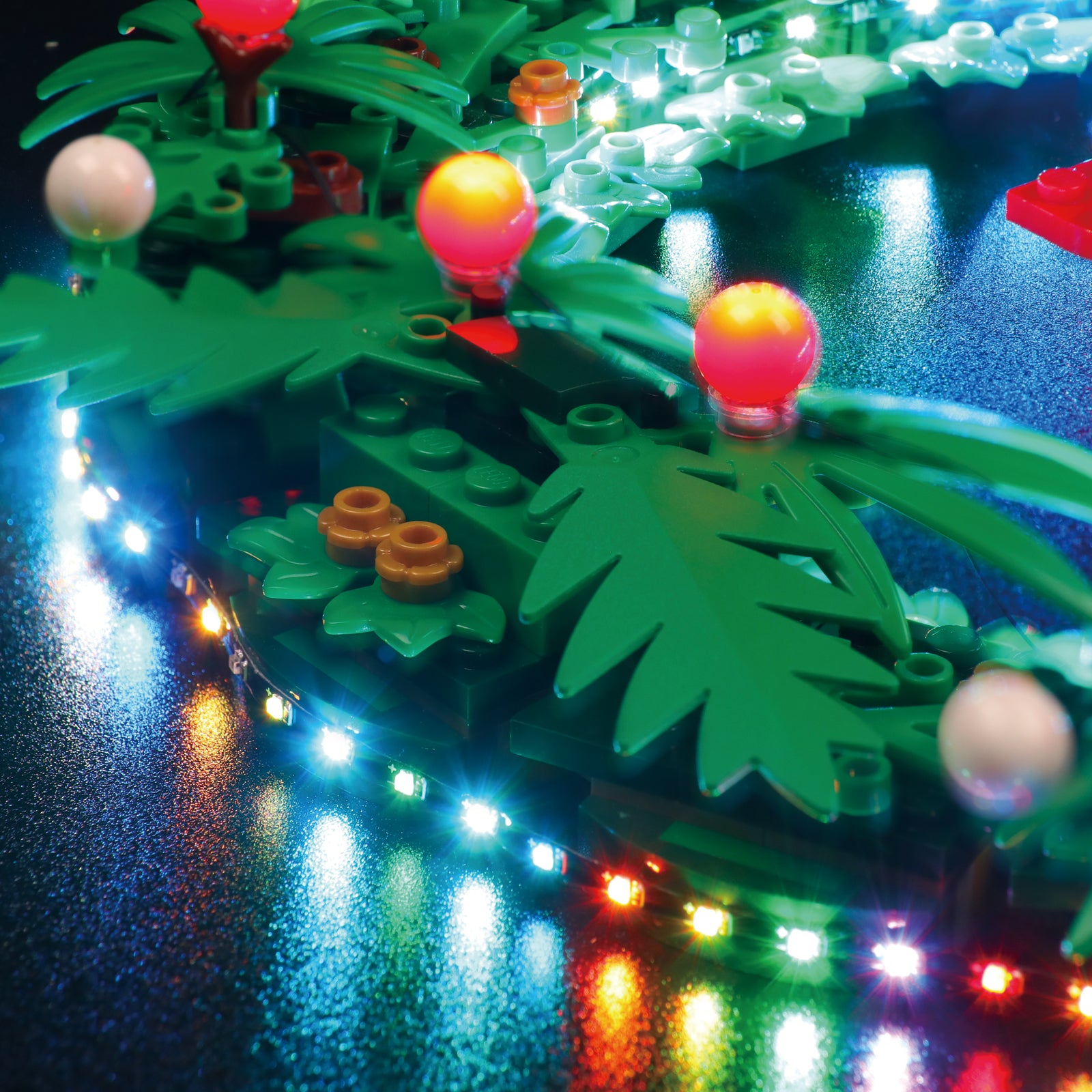 BrickBling Lichtset für LEGO Weihnachtskranz 2-in-1 40426 Musikversion