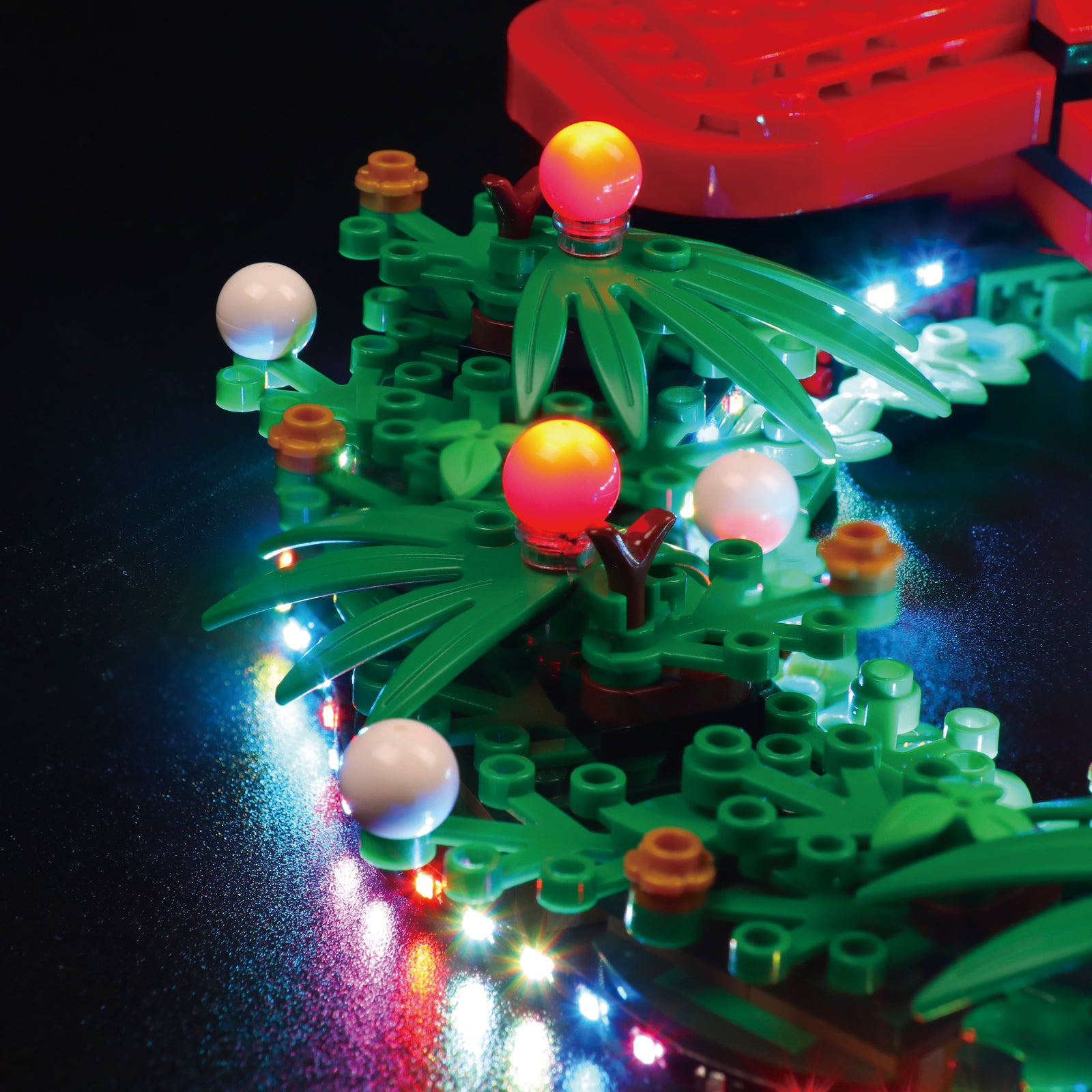 BrickBling Lichtset für LEGO Weihnachtskranz 2-in-1 40426 Musikversion