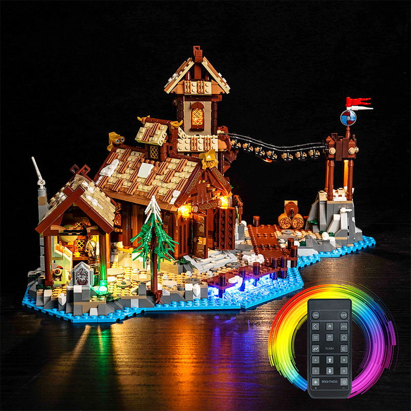 BrickBling Lichtset für LEGO Wikingerdorf 21343
