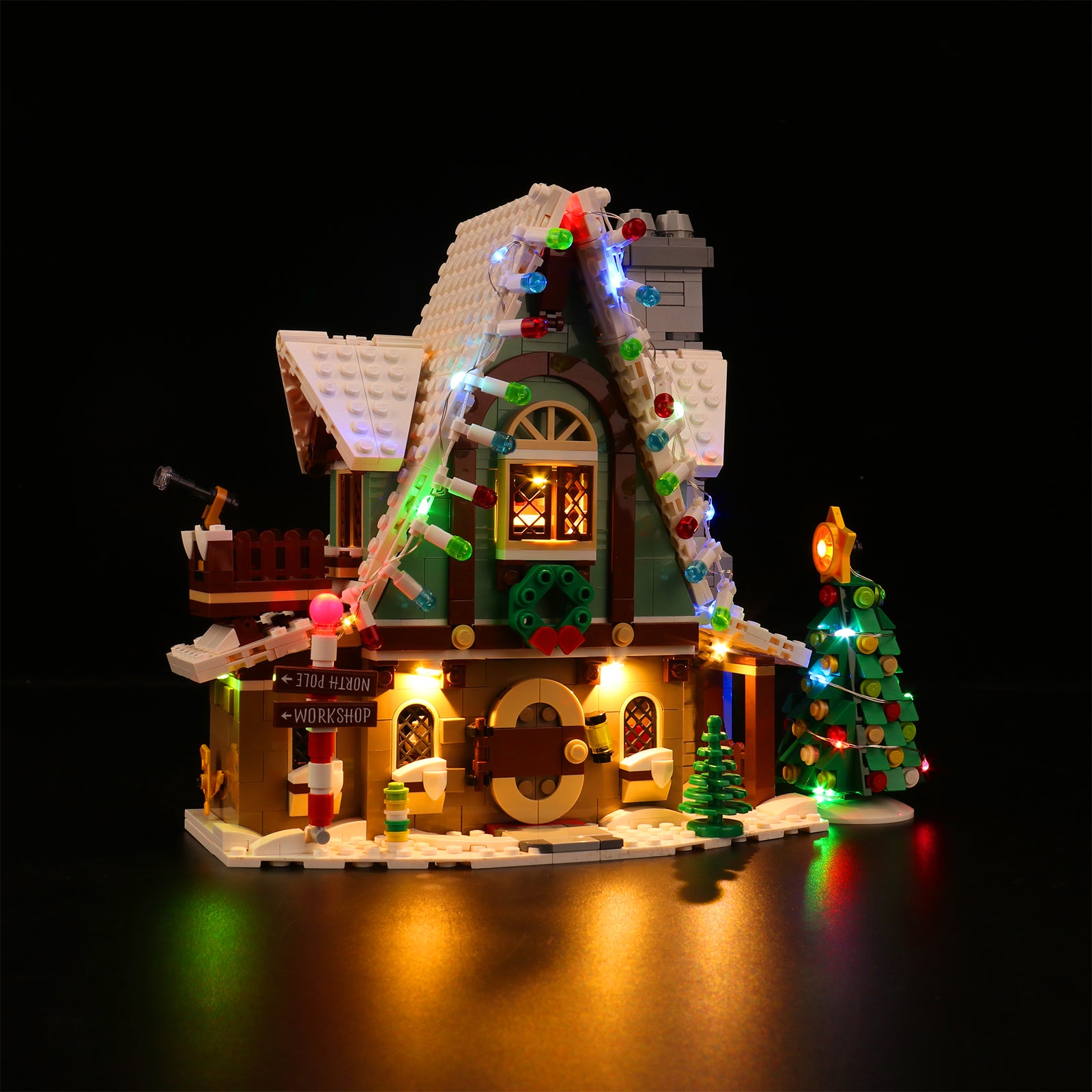 Lego elf house outlet lights