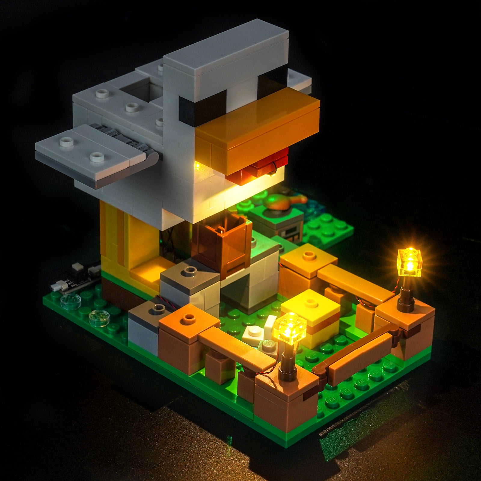 Kit d'éclairage BrickBling pour ferme de poulets LEGO Minecraft 21585