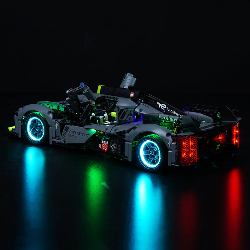 Kit d'éclairage BrickBling pour LEGO Technic Peugeot 9X8 24H Le Mans Hypercar hybride 42156