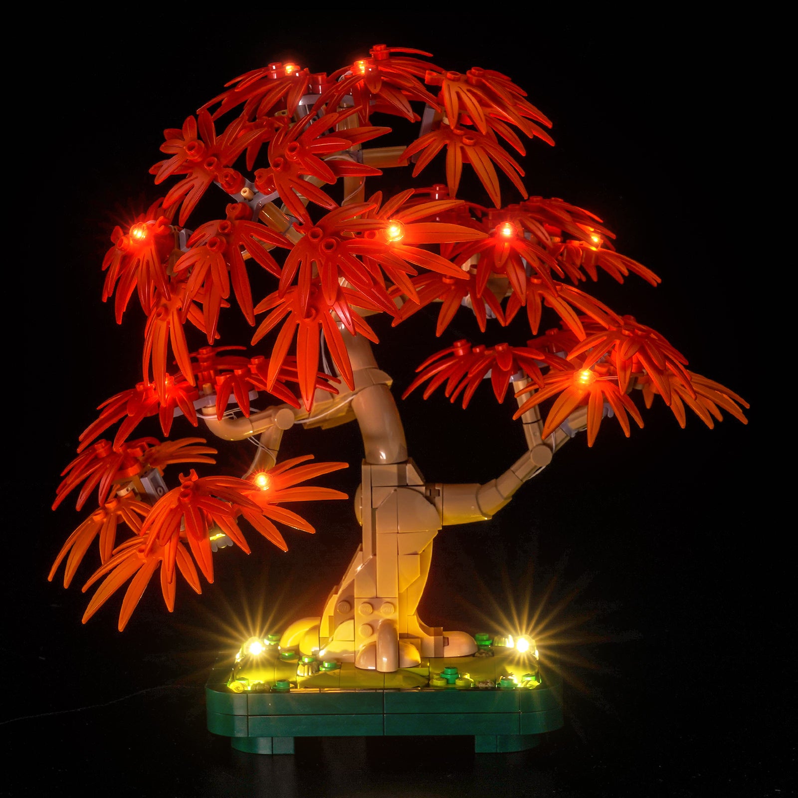 Kit d'éclairage BrickBling pour LEGO The Botanical Collection Bonsaï érable rouge japonais 10348 Version améliorée